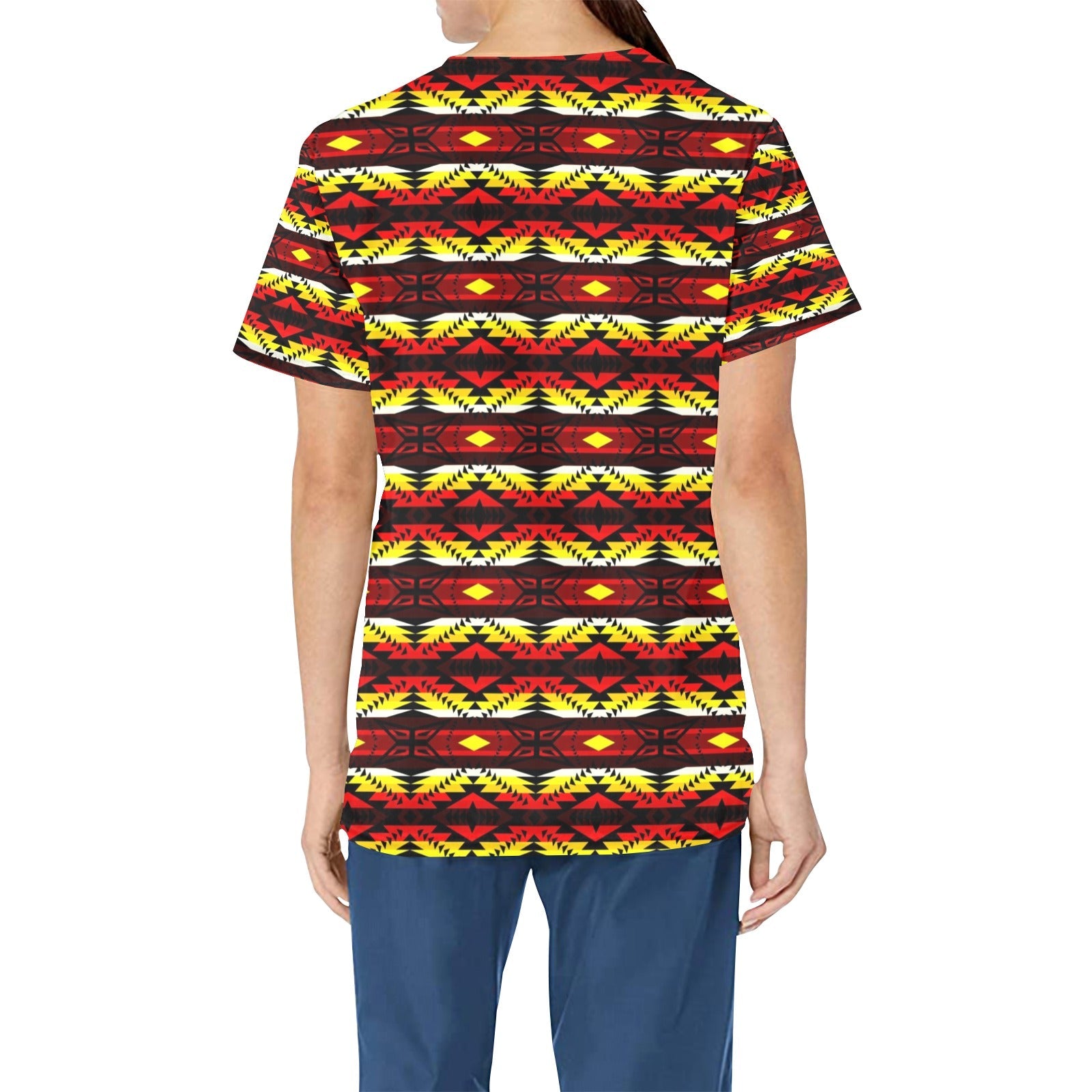 Canyon War Party All Over Print Scrub Top Scrub Top e-joyer