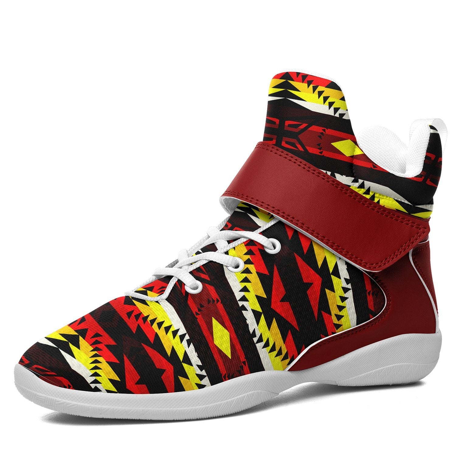 Canyon War Party Ipottaa Basketball / Sport High Top Shoes 49 Dzine US Women 4.5 / US Youth 3.5 / EUR 35 White Sole with Dark Red Strap 