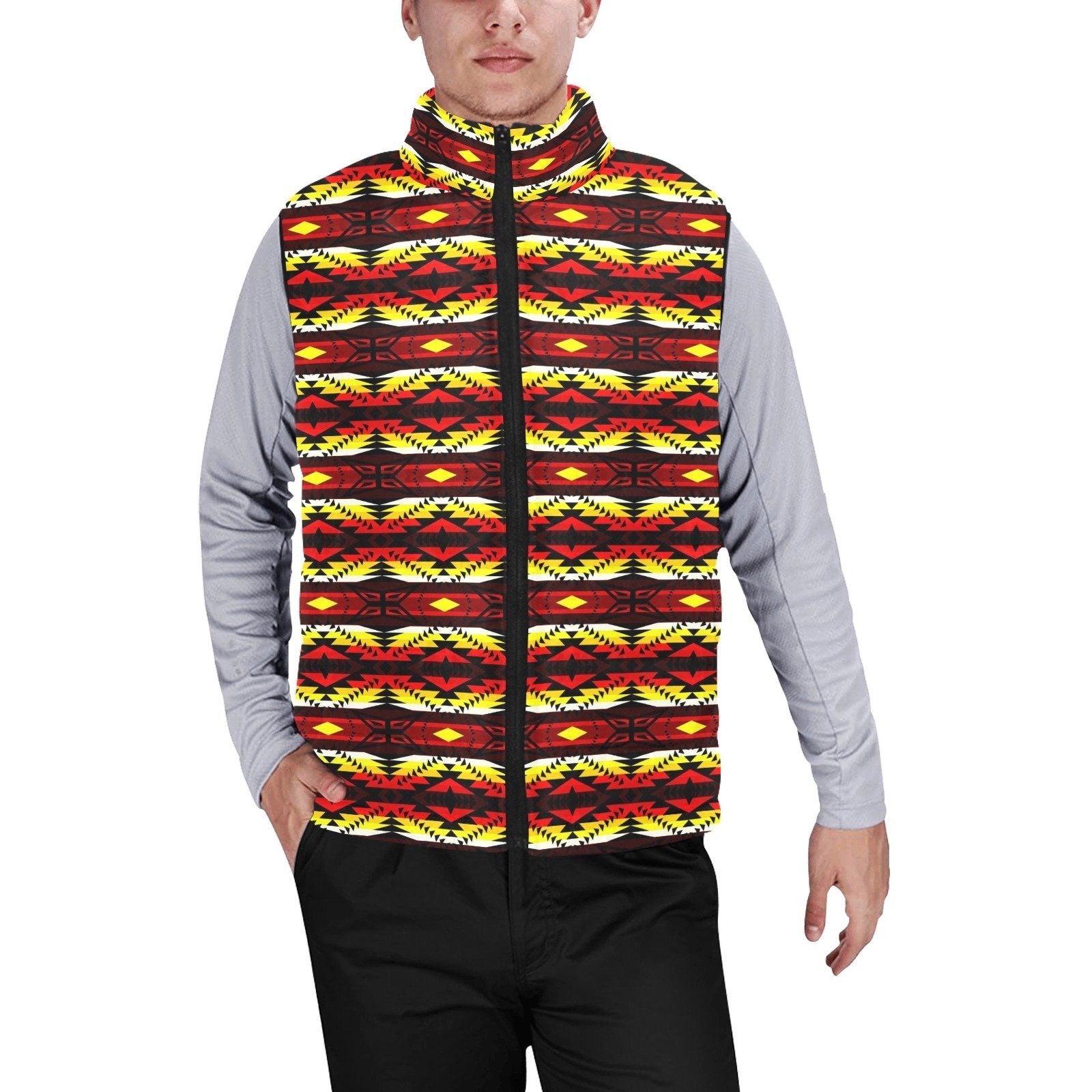 Canyon War Party Men's Padded Vest Jacket (Model H44) Men's Padded Vest Jacket (H44) e-joyer