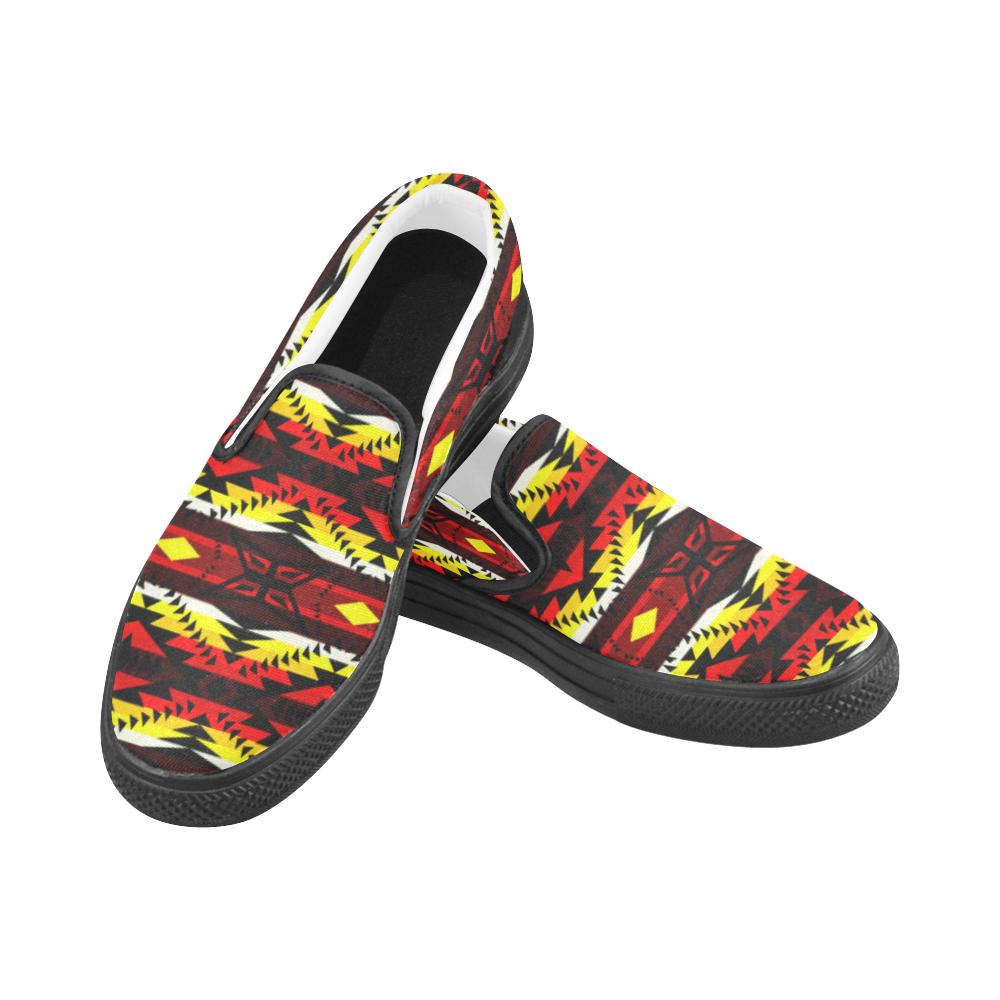 Canyon War Party Women's Unusual Slip-on Canvas Shoes (Model 019) Women's Unusual Slip-on Canvas Shoes (019) e-joyer