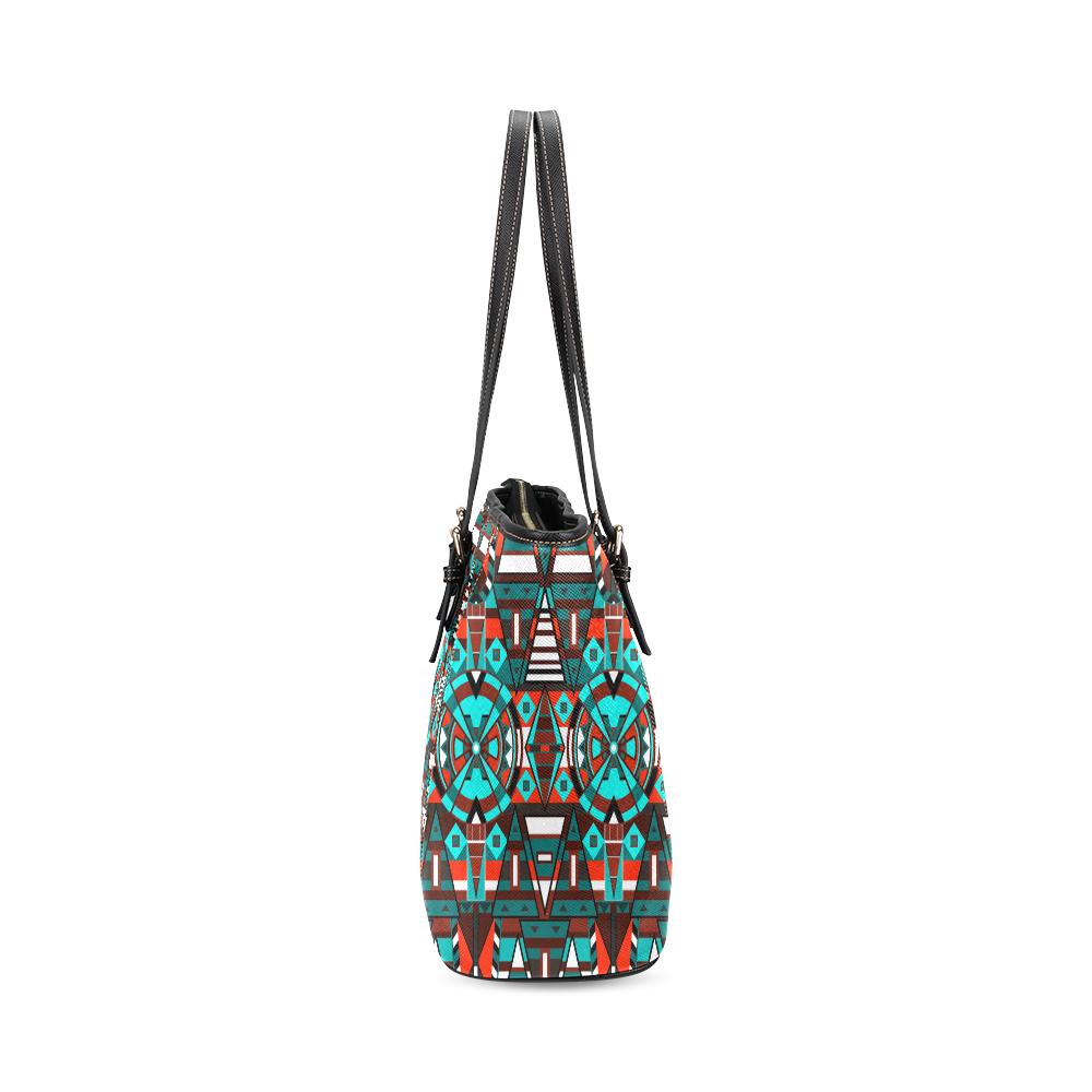 Captive Winter Leather Tote Bag/Large (Model 1640) Leather Tote Bag (1640) e-joyer
