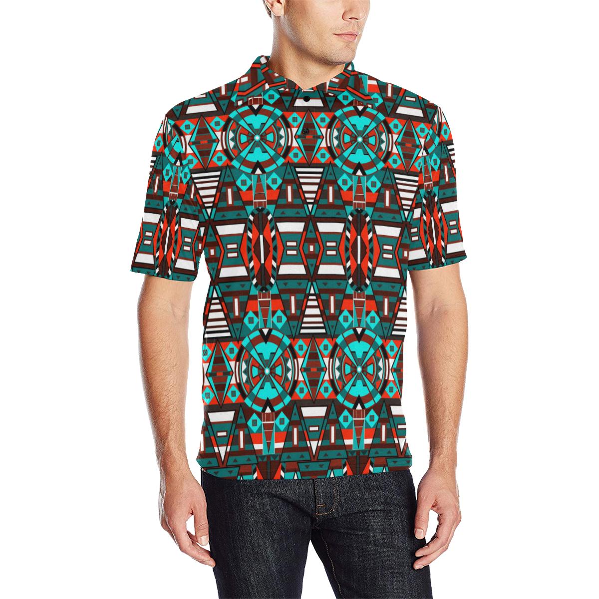 Captive Winter Men's All Over Print Polo Shirt (Model T55) Men's Polo Shirt (Model T55) e-joyer