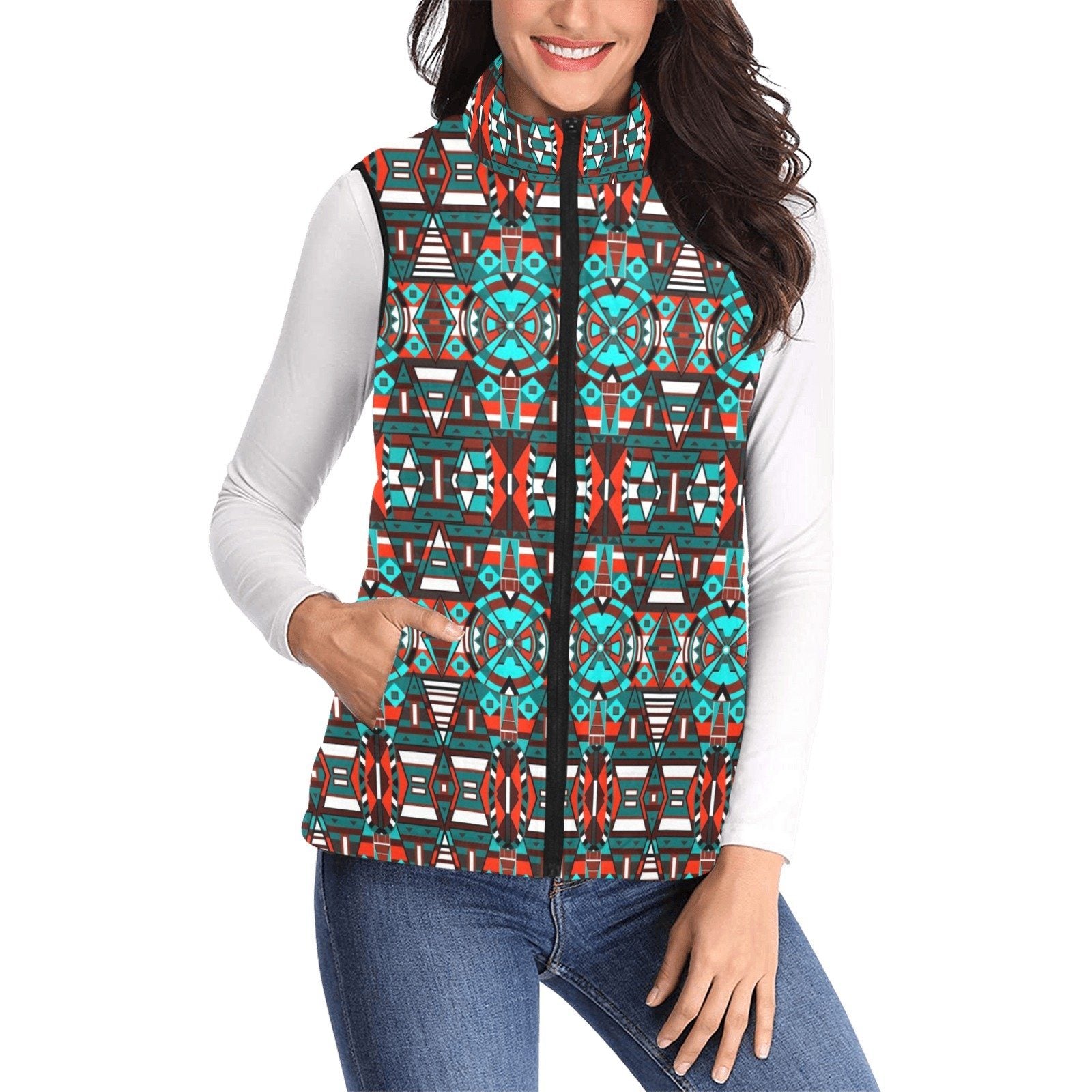 Captive Winter Women's Padded Vest Jacket (Model H44) Women's Padded Vest Jacket (H44) e-joyer