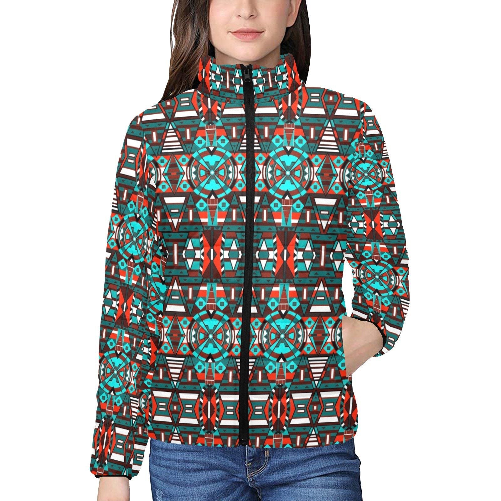 Captive Winter Women's Stand Collar Padded Jacket (Model H41) jacket e-joyer