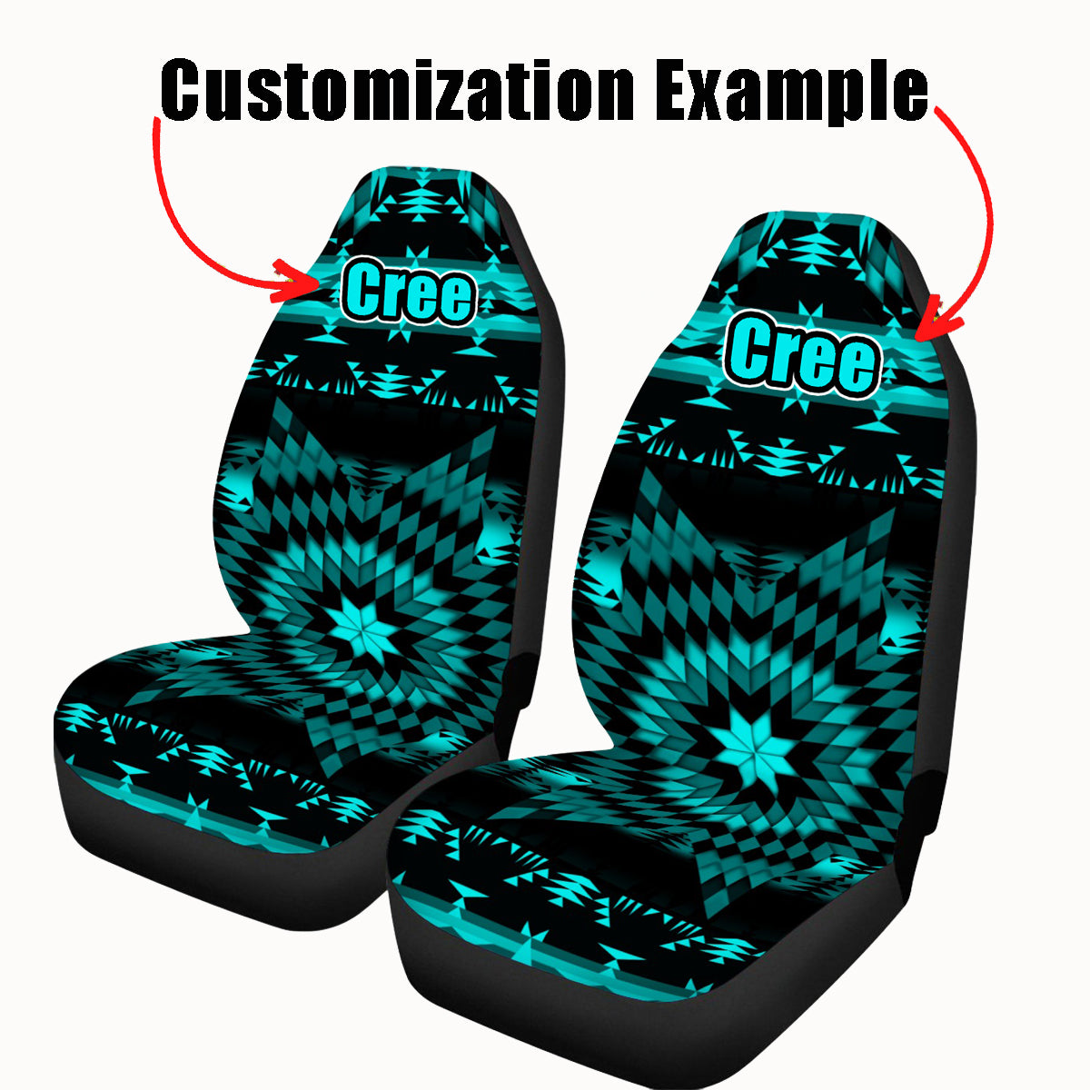 Cree Confederacy War Party Universal Car Seat Cover With Thickened Back