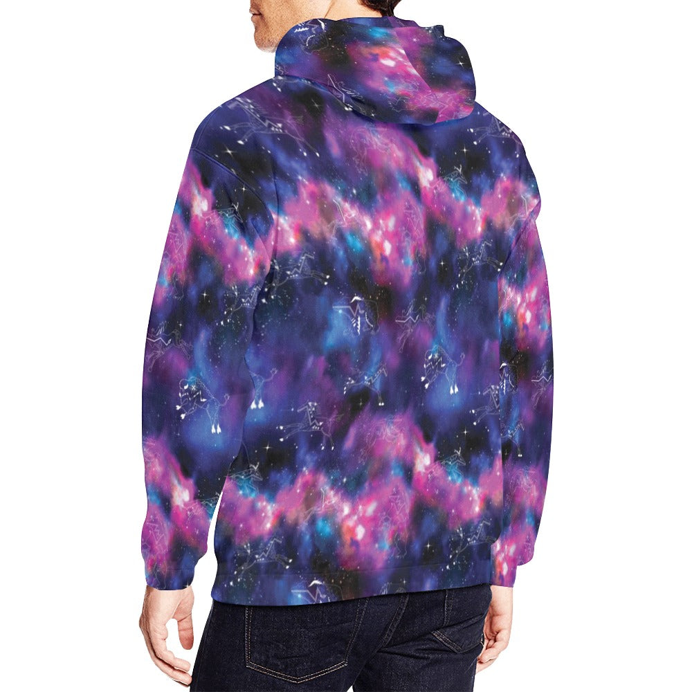 Animal Ancestors 1 Blue and Pink Hoodie for Men (USA Size)