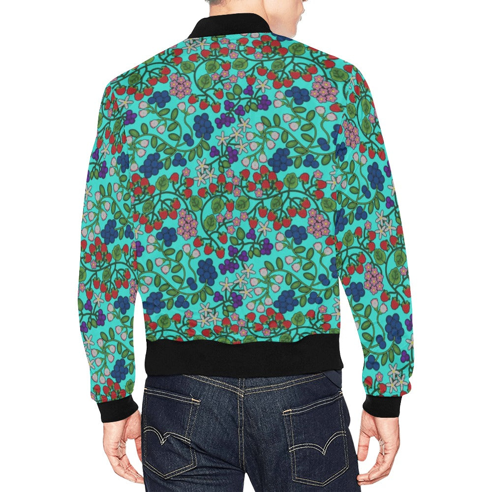 Takwakin Harvest Turquoise All Over Print Bomber Jacket for Men