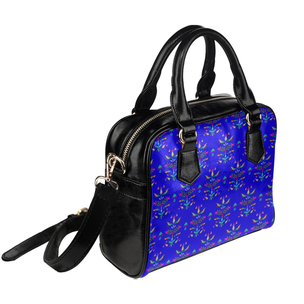 Dakota Damask Blue Shoulder Handbag