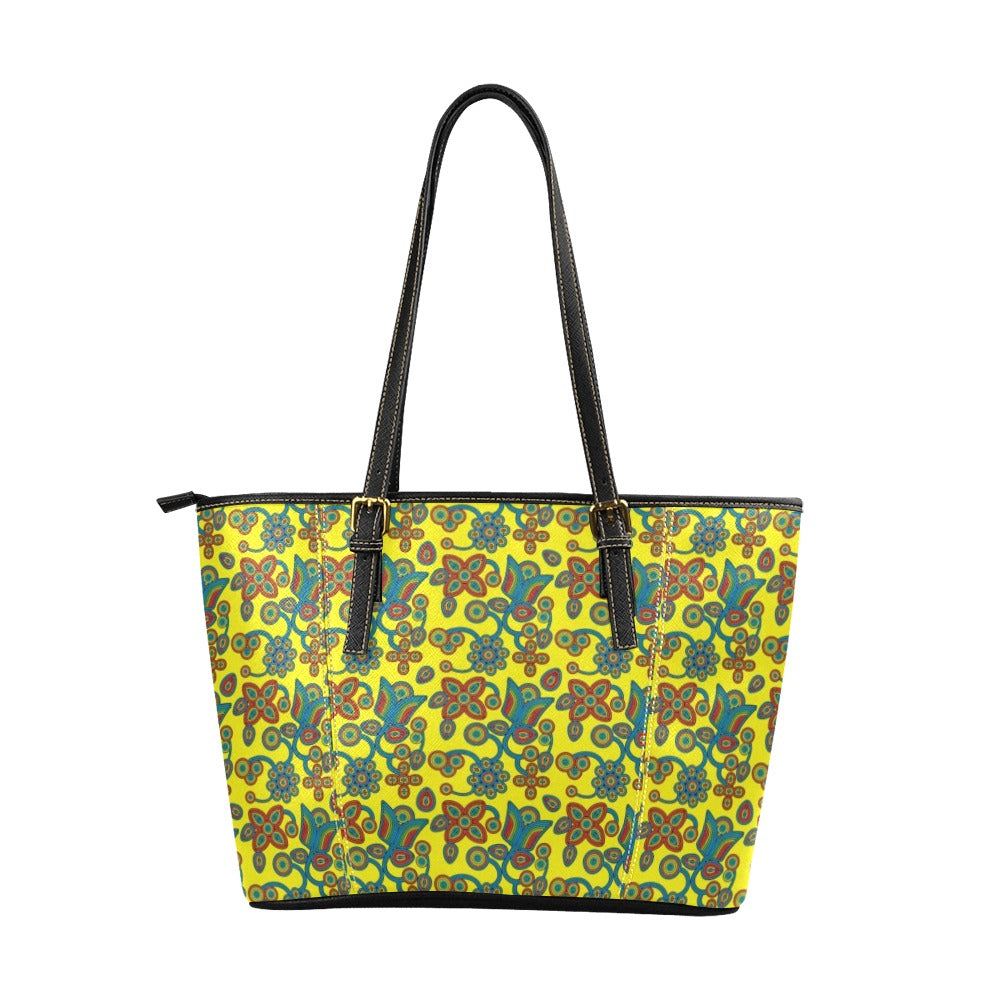 Sky Tomorrow Satin Leather Tote Bag/Large