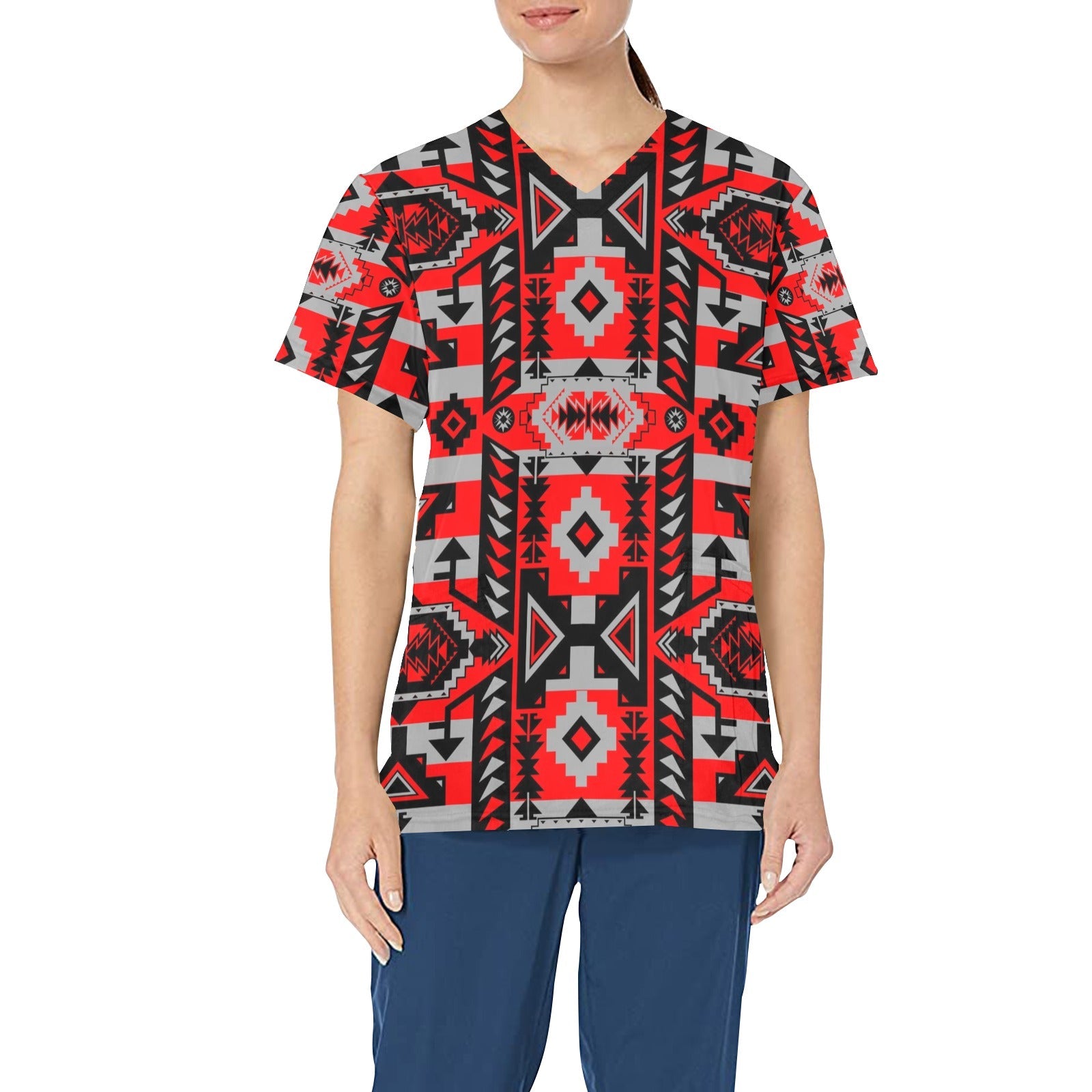 Chiefs Mountain Candy Sierra All Over Print Scrub Top Scrub Top e-joyer
