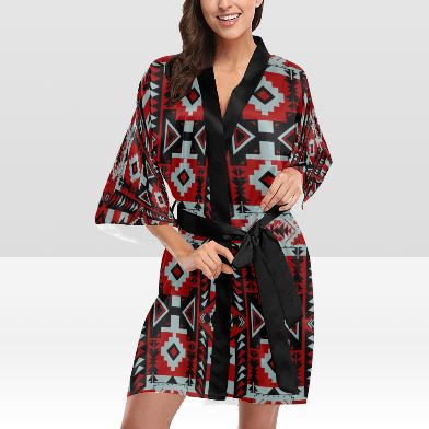Chiefs Mountain Candy Sierra Dark Kimono Robe Artsadd
