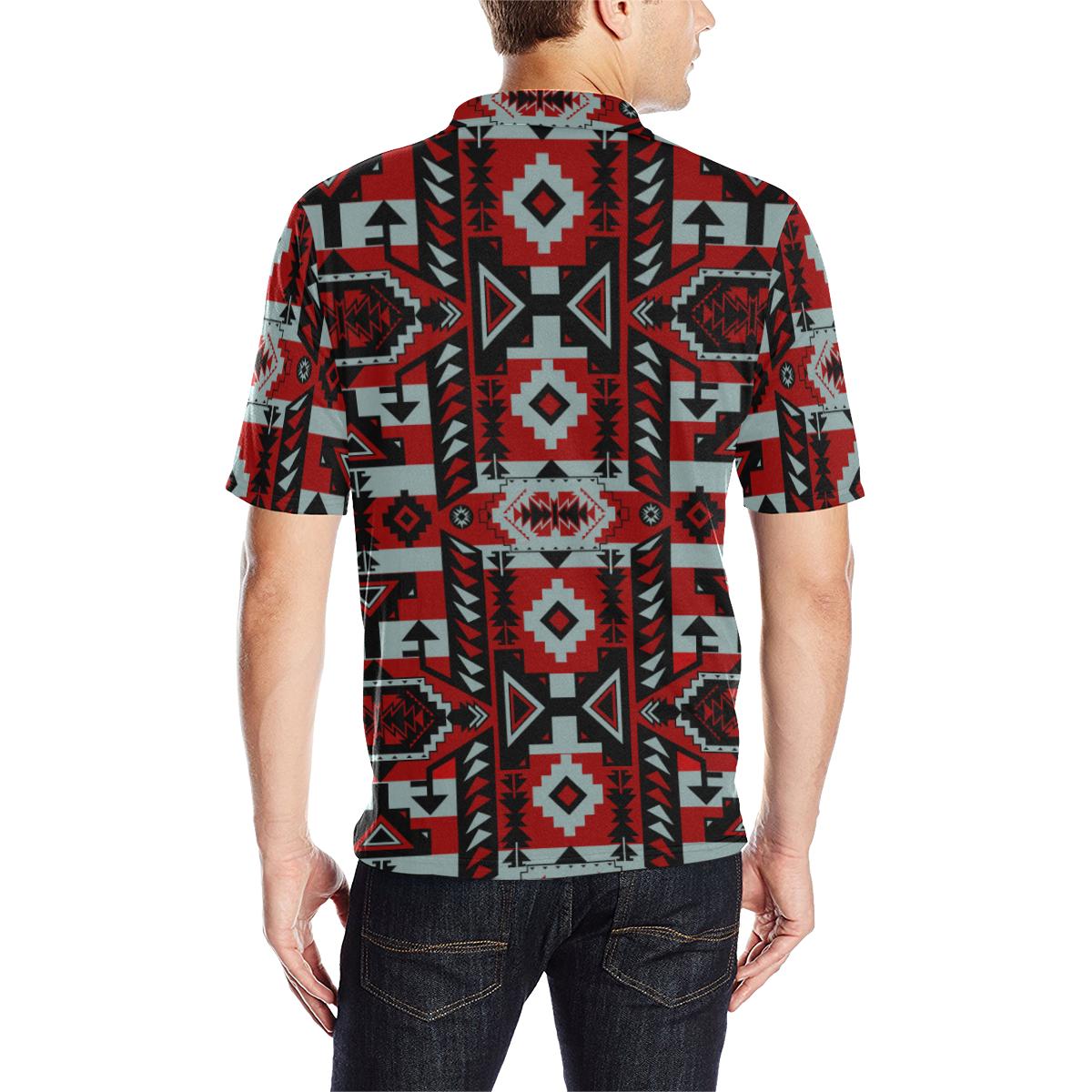 Chiefs Mountain Candy Sierra-Dark Men's All Over Print Polo Shirt (Model T55) Men's Polo Shirt (Model T55) e-joyer