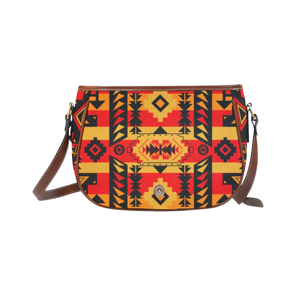 Chiefs Mountain Fire Saddle Bag/Small (Model 1649) Full Customization Saddle Bag/Small (Full Customization) e-joyer