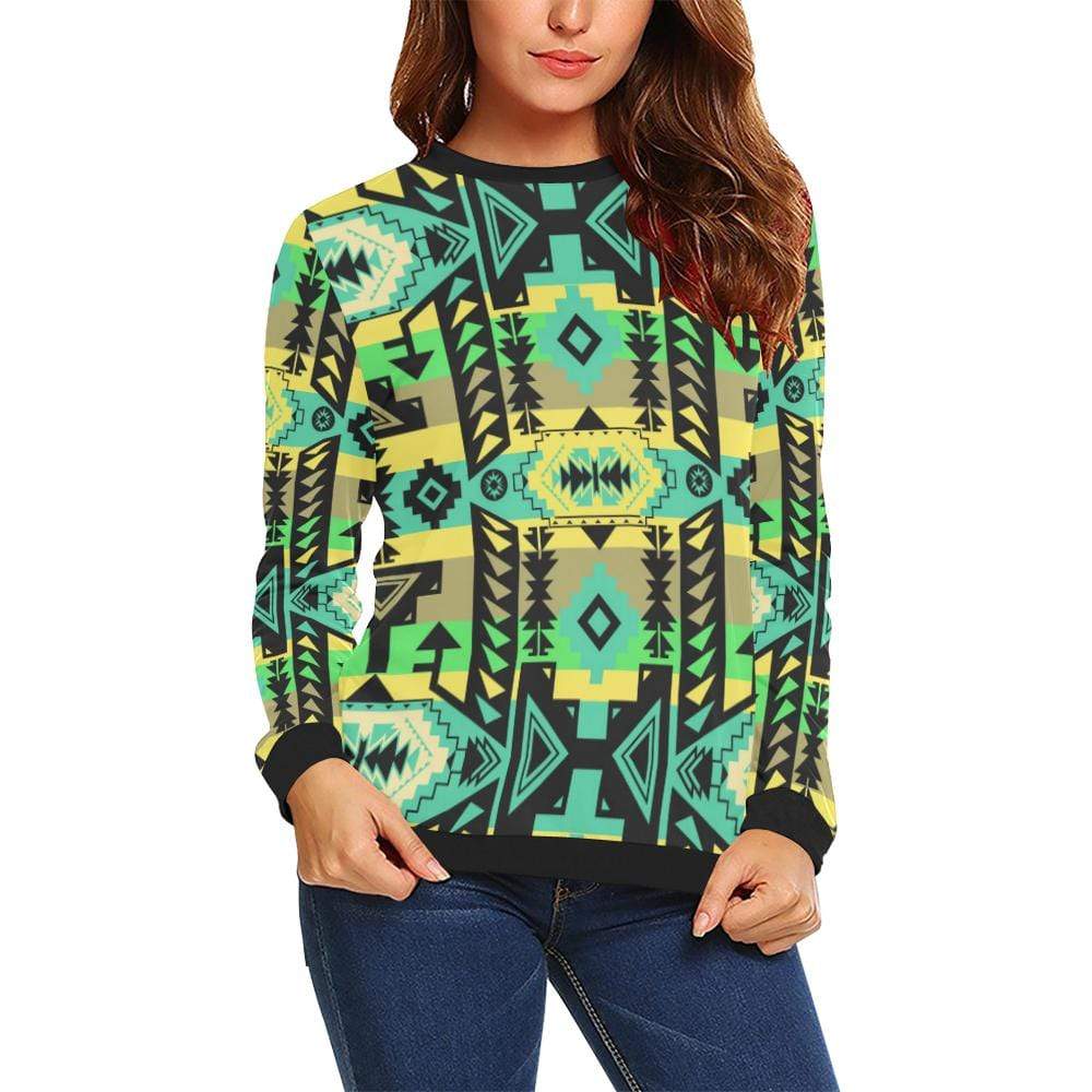 Chiefs Mountain Light Kelly All Over Print Crewneck Sweatshirt for Women (Model H18) Crewneck Sweatshirt for Women (H18) e-joyer
