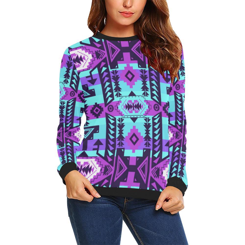 Chiefs Mountain Moon Shadow All Over Print Crewneck Sweatshirt for Women (Model H18) Crewneck Sweatshirt for Women (H18) e-joyer