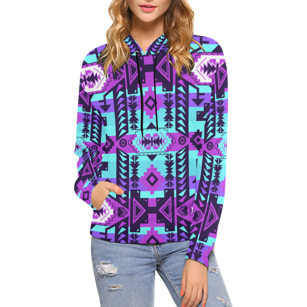 Chiefs Mountain Moon Shadow All Over Print Hoodie for Women (USA Size) (Model H13) All Over Print Hoodie for Women (H13) e-joyer