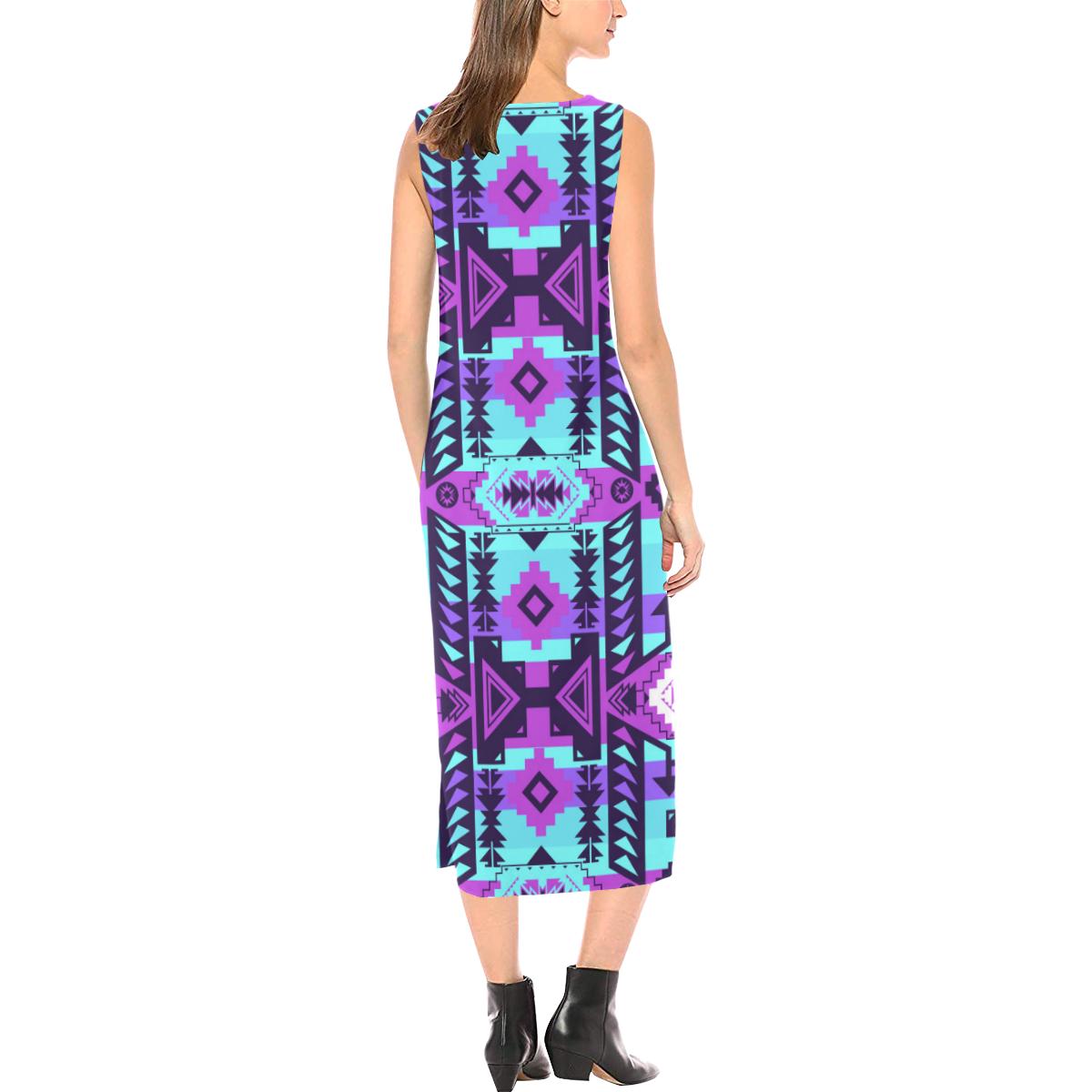 Chiefs Mountain Moon Shadow Phaedra Sleeveless Open Fork Long Dress (Model D08) Phaedra Sleeveless Open Fork Long Dress (D08) e-joyer