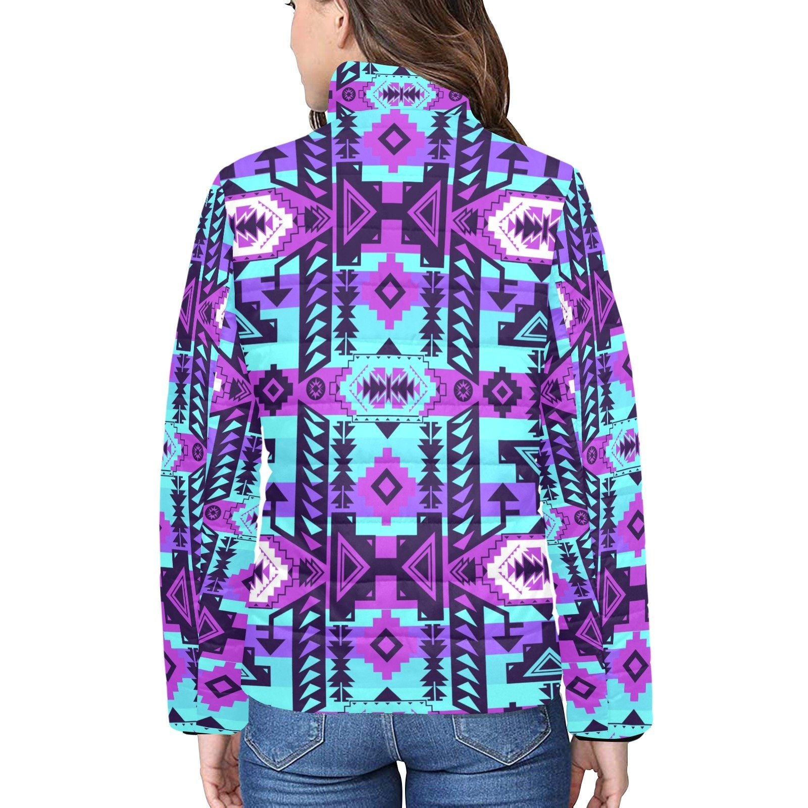 Chiefs Mountain Moon Shadow Women's Stand Collar Padded Jacket (Model H41) jacket e-joyer
