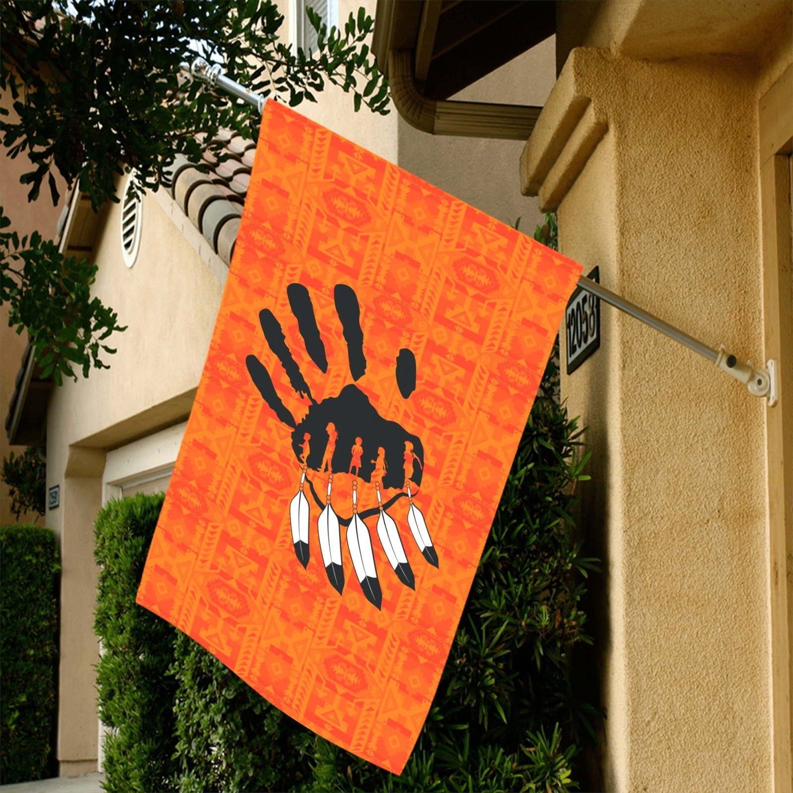 Chiefs Mountain Orange - A feather for Each Garden Flag 36''x60'' (Two Sides Printing) Garden Flag 36‘’x60‘’ (Two Sides) e-joyer