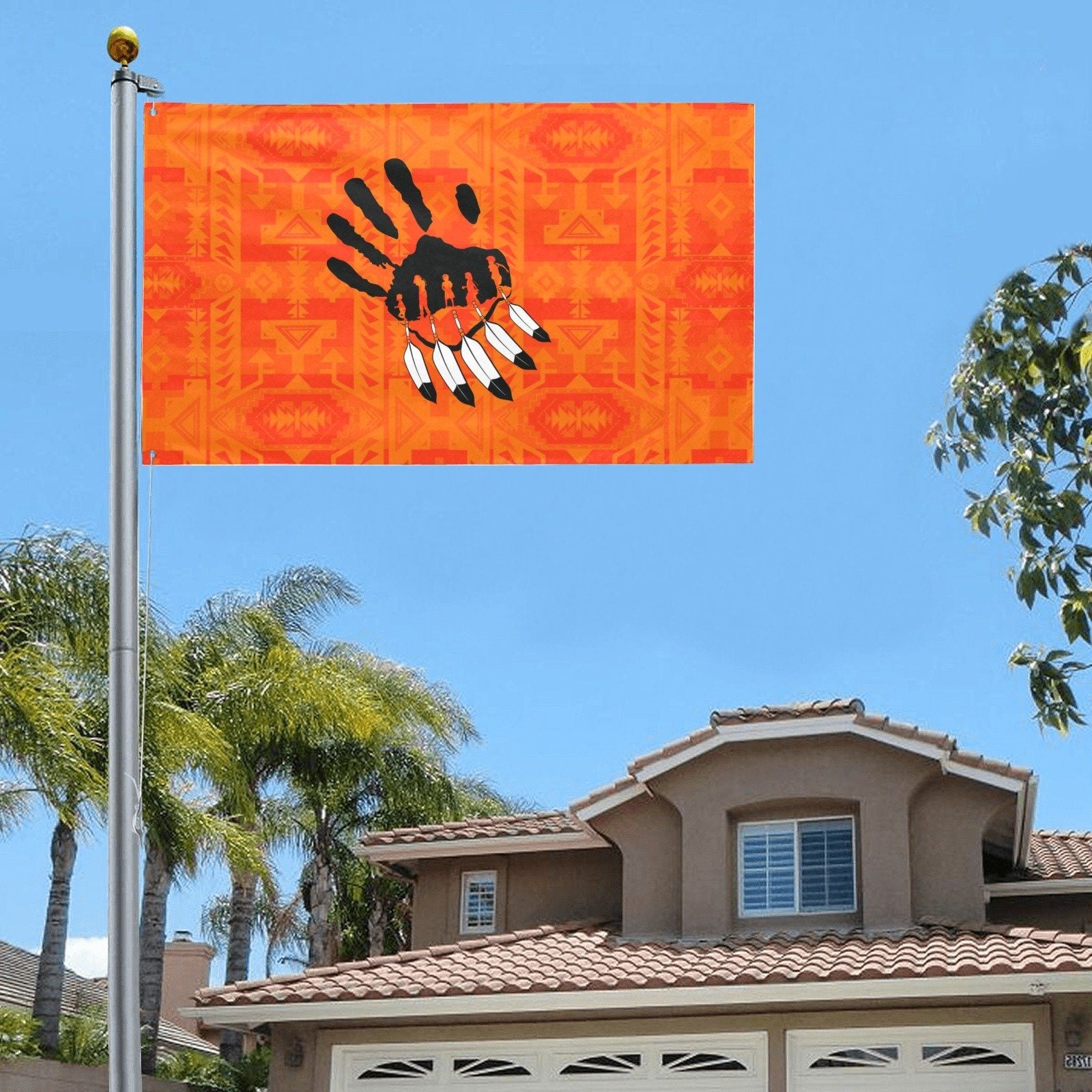 Chiefs Mountain Orange A feather for each Garden Flag 59"x35" Garden Flag 59"x35" e-joyer