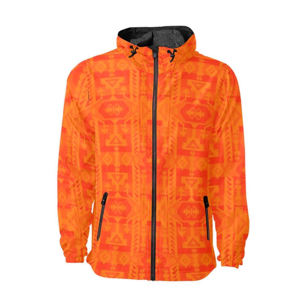 Chiefs Mountain Orange A feather for each Unisex All Over Print Windbreaker (Model H23) All Over Print Windbreaker for Men (H23) e-joyer