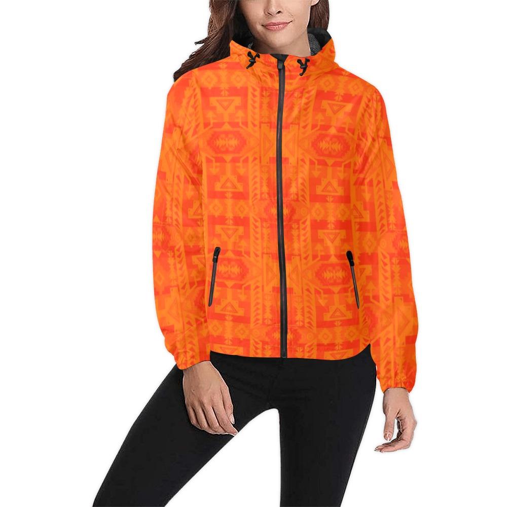Chiefs Mountain Orange A feather for each Unisex All Over Print Windbreaker (Model H23) All Over Print Windbreaker for Men (H23) e-joyer