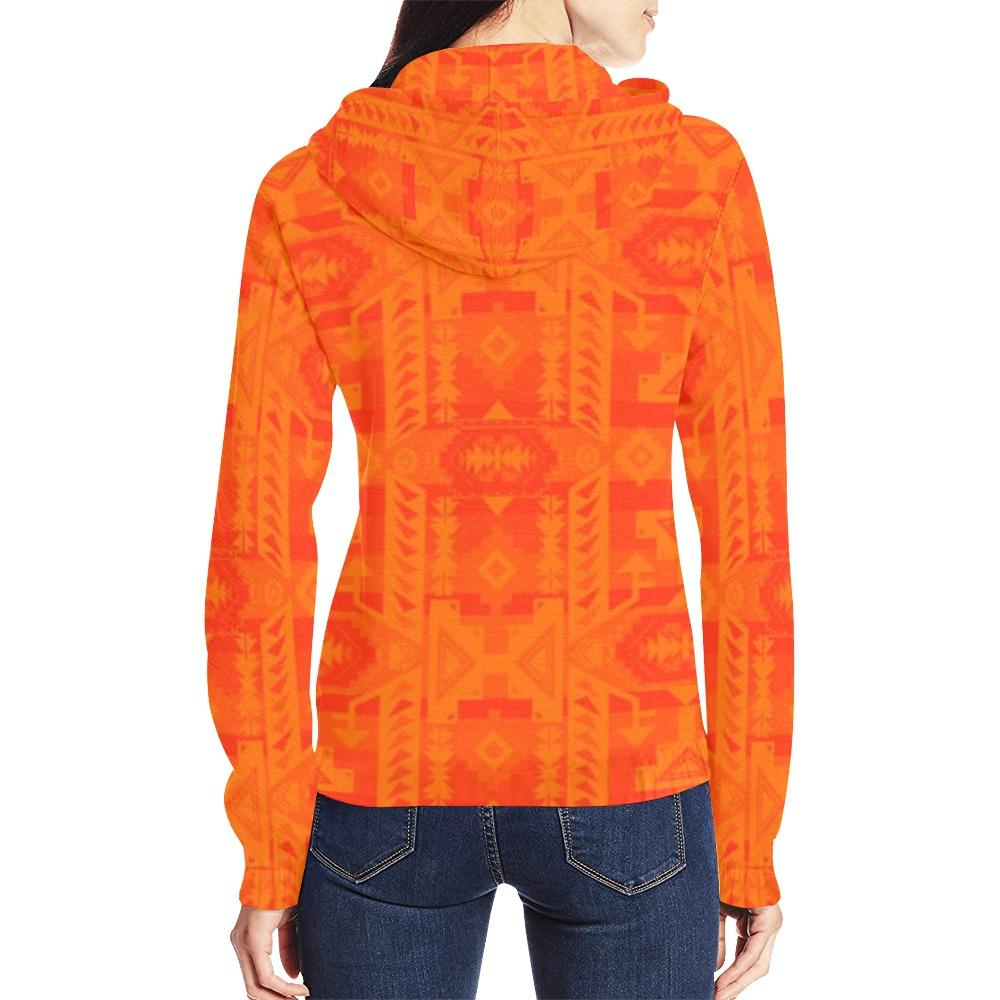 Chiefs Mountain Orange All Over Print Full Zip Hoodie for Women (Model H14) All Over Print Full Zip Hoodie for Women (H14) e-joyer