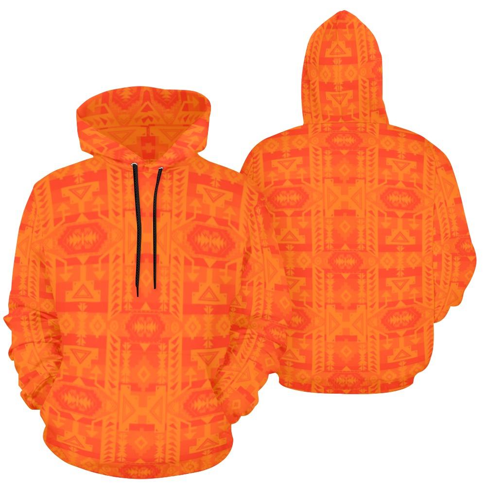 Chiefs Mountain Orange All Over Print Hoodie for Women (USA Size) (Model H13) All Over Print Hoodie for Women (H13) e-joyer