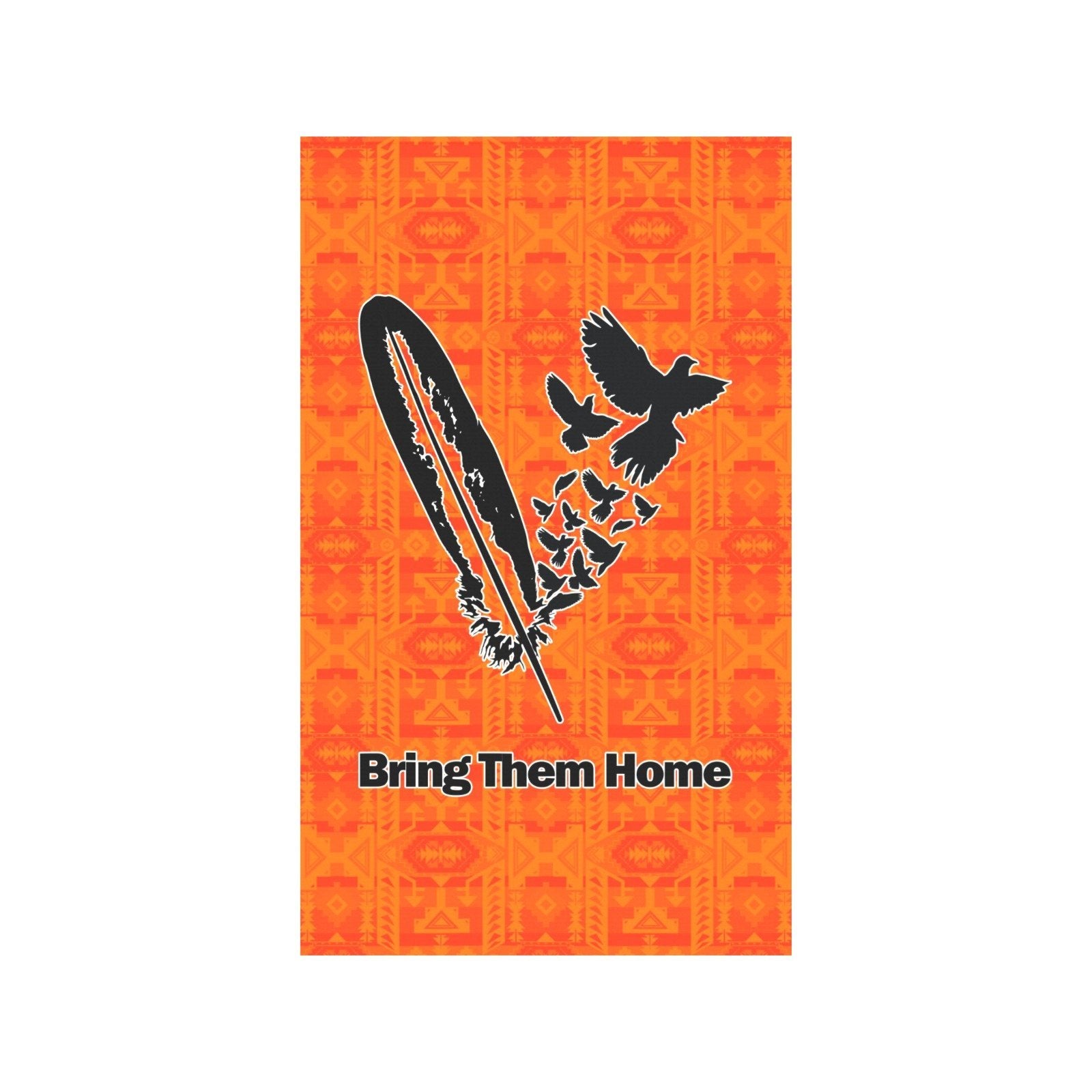 Chiefs Mountain Orange - Bring Them Home Feather with Doves Garden Flag 36''x60'' (Two Sides Printing) Garden Flag 36‘’x60‘’ (Two Sides) e-joyer 