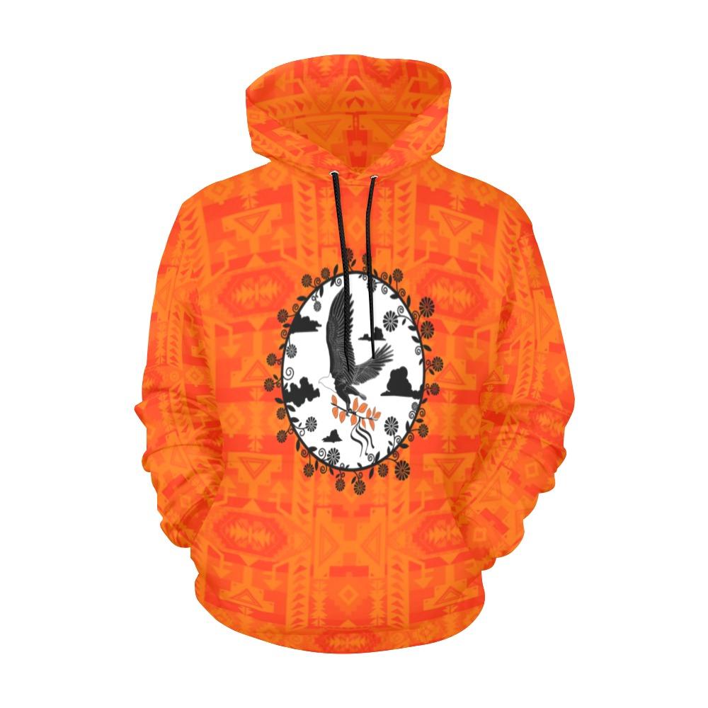 Chiefs Mountain Orange Carrying Their Prayers All Over Print Hoodie for Women (USA Size) (Model H13) All Over Print Hoodie for Women (H13) e-joyer