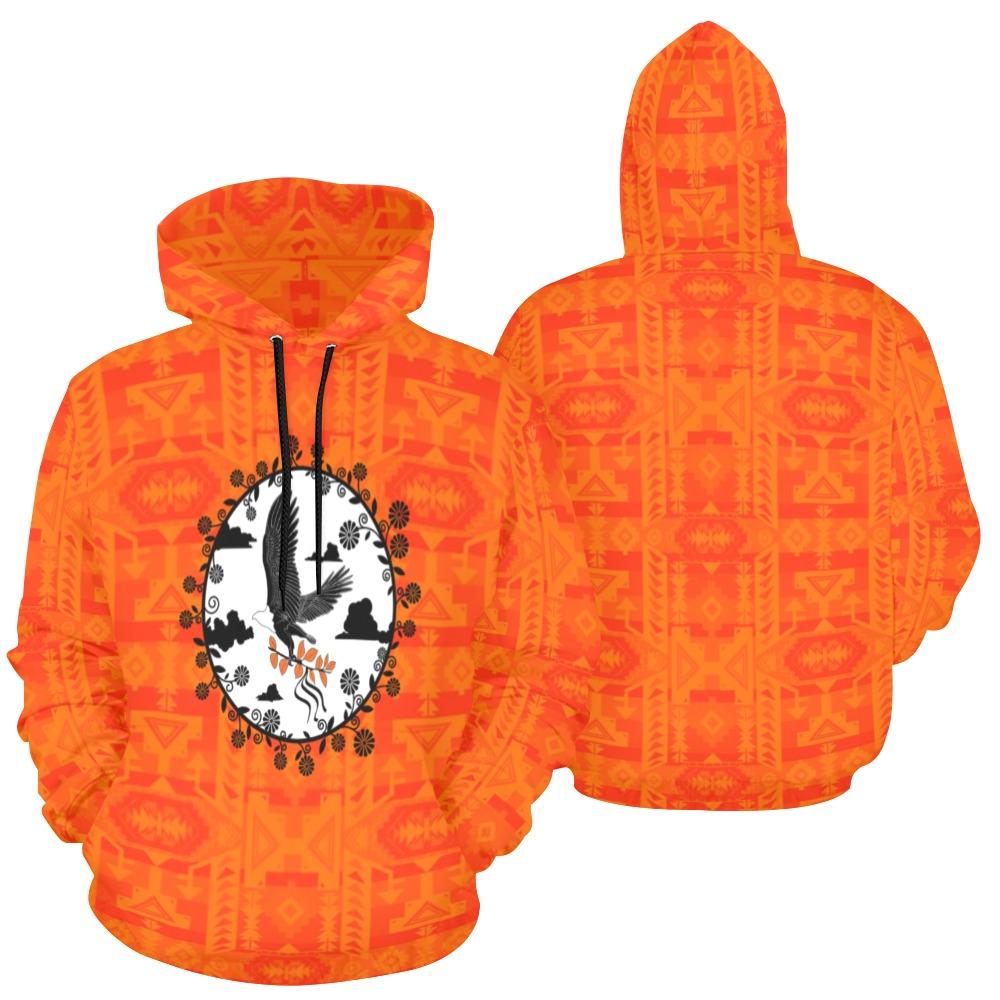 Chiefs Mountain Orange Carrying Their Prayers All Over Print Hoodie for Women (USA Size) (Model H13) All Over Print Hoodie for Women (H13) e-joyer