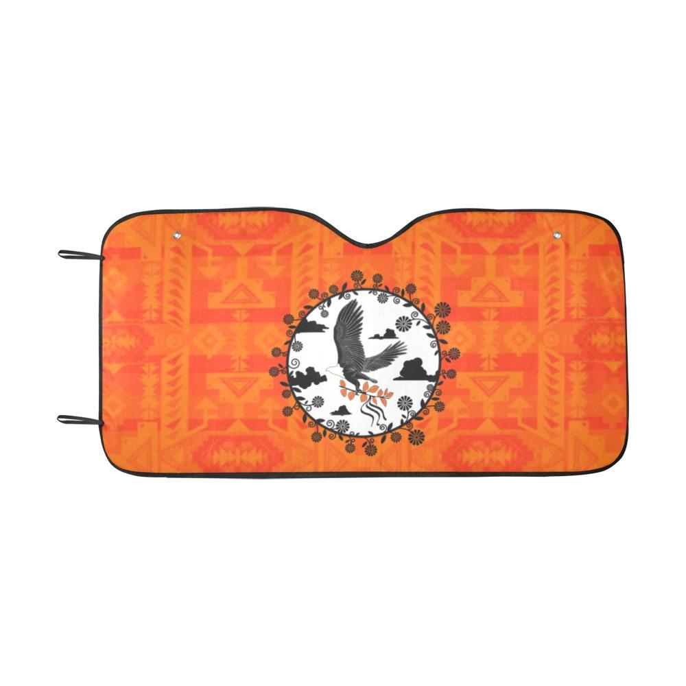Chiefs Mountain Orange Carrying Their Prayers Car Sun Shade 55"x30" Car Sun Shade e-joyer