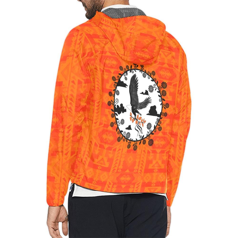 Chiefs Mountain Orange Carrying Their Prayers Unisex All Over Print Windbreaker (Model H23) All Over Print Windbreaker for Men (H23) e-joyer