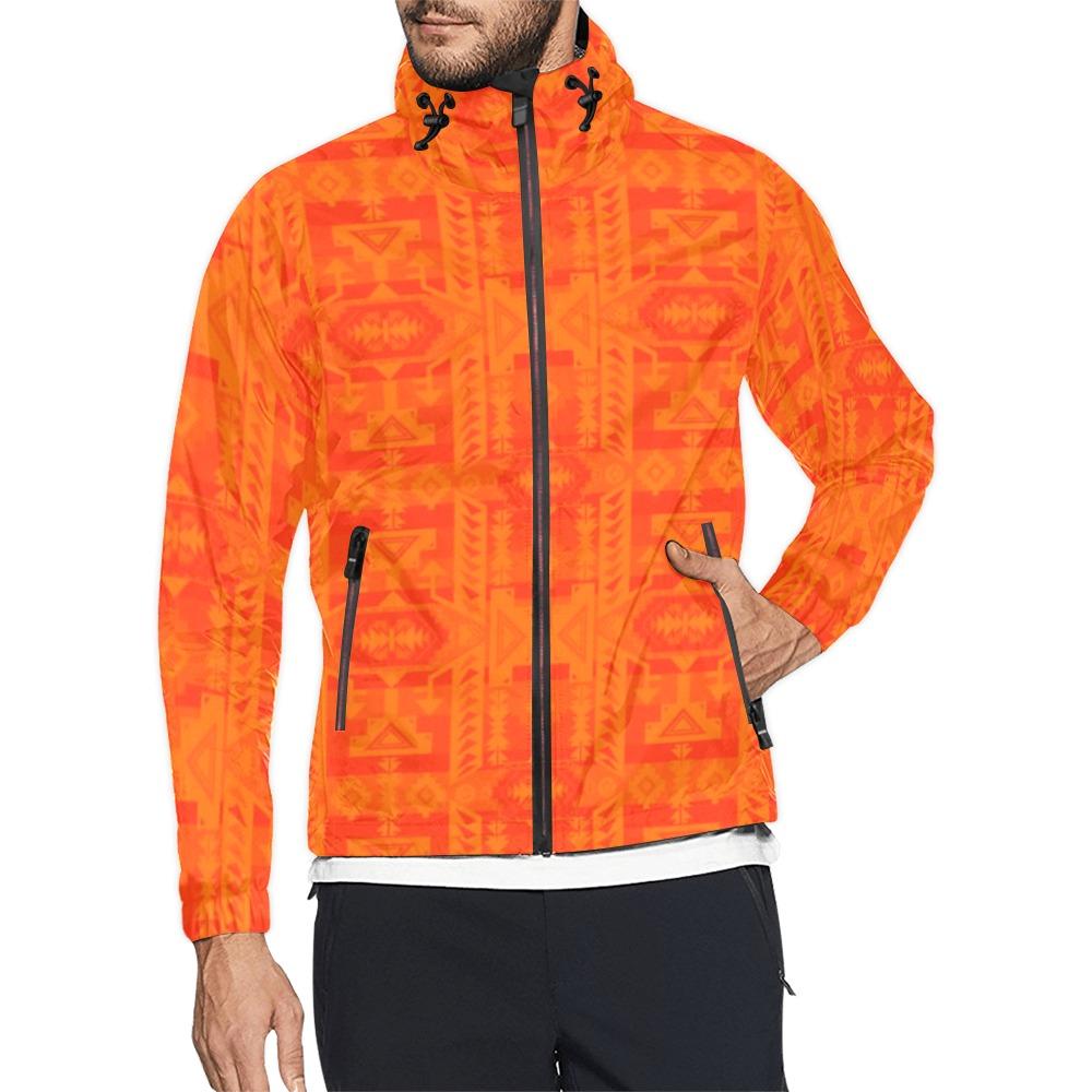 Chiefs Mountain Orange Carrying Their Prayers Unisex All Over Print Windbreaker (Model H23) All Over Print Windbreaker for Men (H23) e-joyer