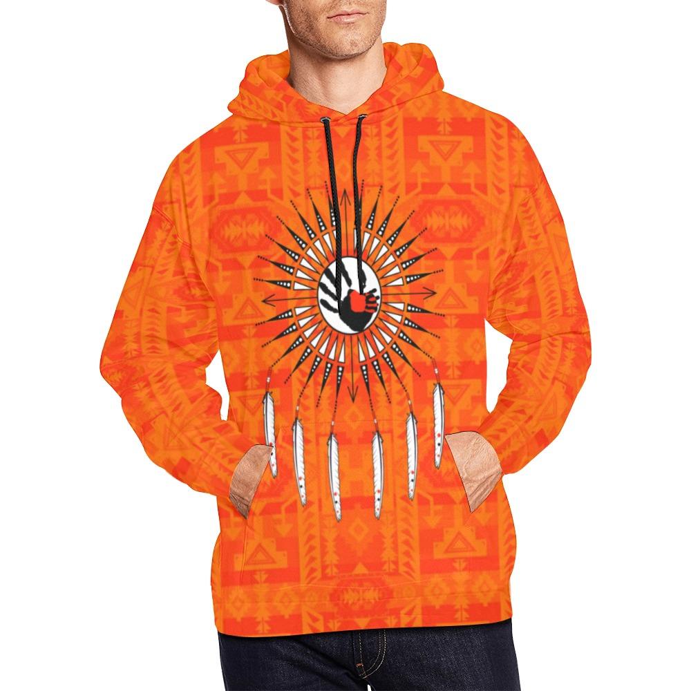 Chiefs Mountain Orange Feather Directions All Over Print Hoodie for Men (USA Size) (Model H13) All Over Print Hoodie for Men (H13) e-joyer