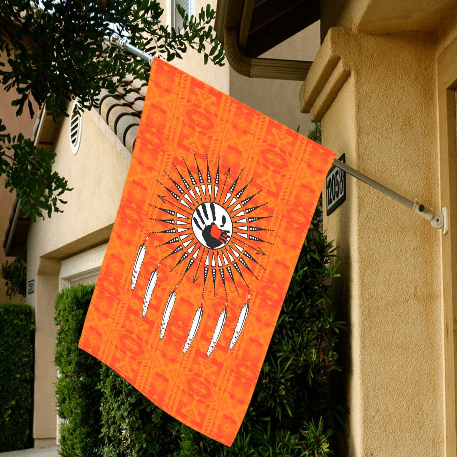 Chiefs Mountain Orange - Feather Directions Garden Flag 36''x60'' (Two Sides Printing) Garden Flag 36‘’x60‘’ (Two Sides) e-joyer