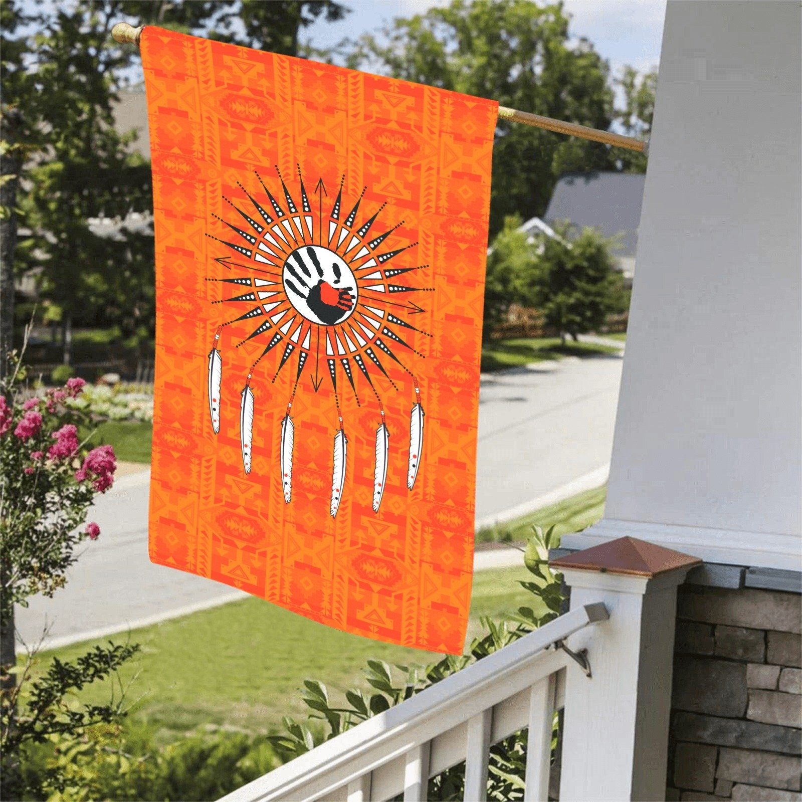 Chiefs Mountain Orange - Feather Directions Garden Flag 36''x60'' (Two Sides Printing) Garden Flag 36‘’x60‘’ (Two Sides) e-joyer