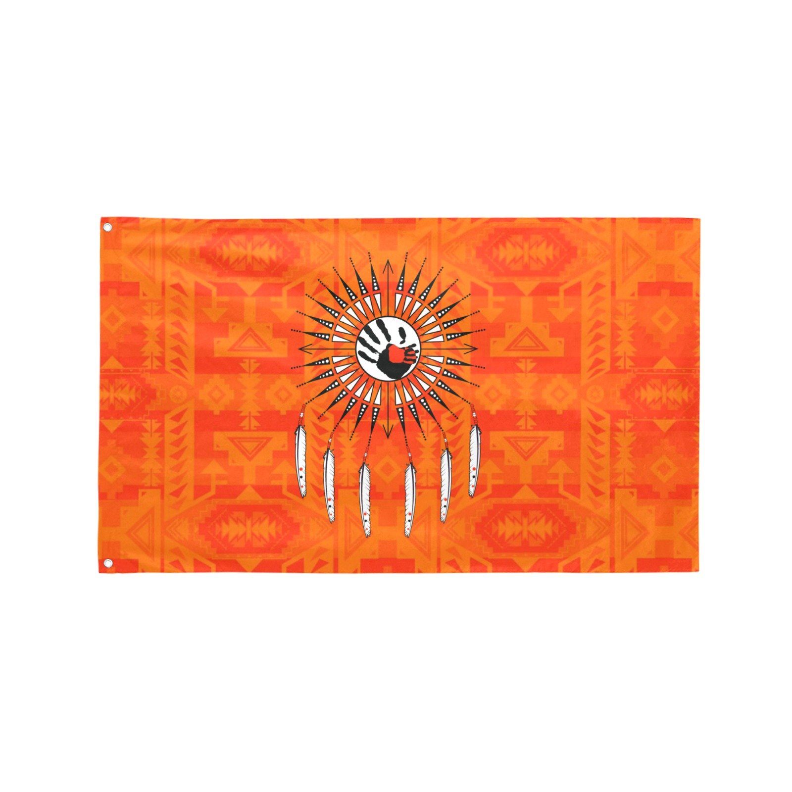 Chiefs Mountain Orange Feather Directions Garden Flag 59"x35" Garden Flag 59"x35" e-joyer