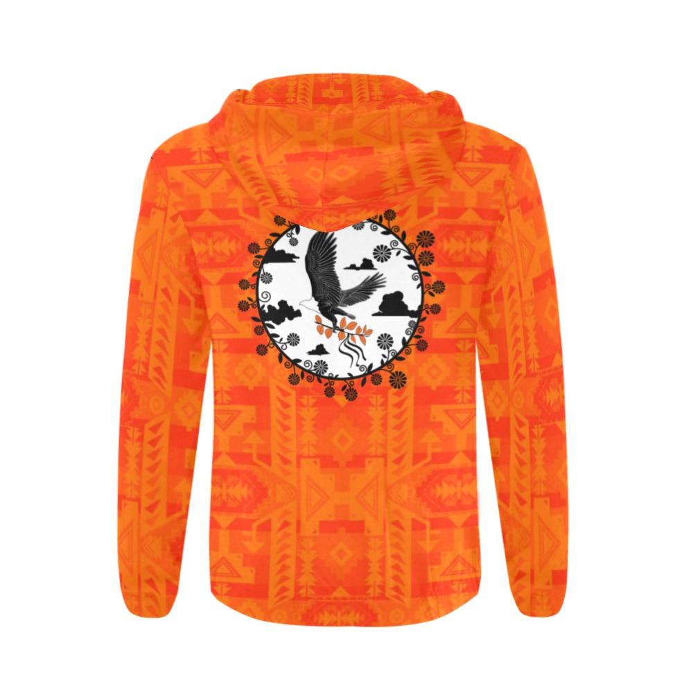 Chiefs Mountain Orange Orange Carrying Their Prayers All Over Print Full Zip Hoodie for Men (Model H14) All Over Print Full Zip Hoodie for Men (H14) e-joyer
