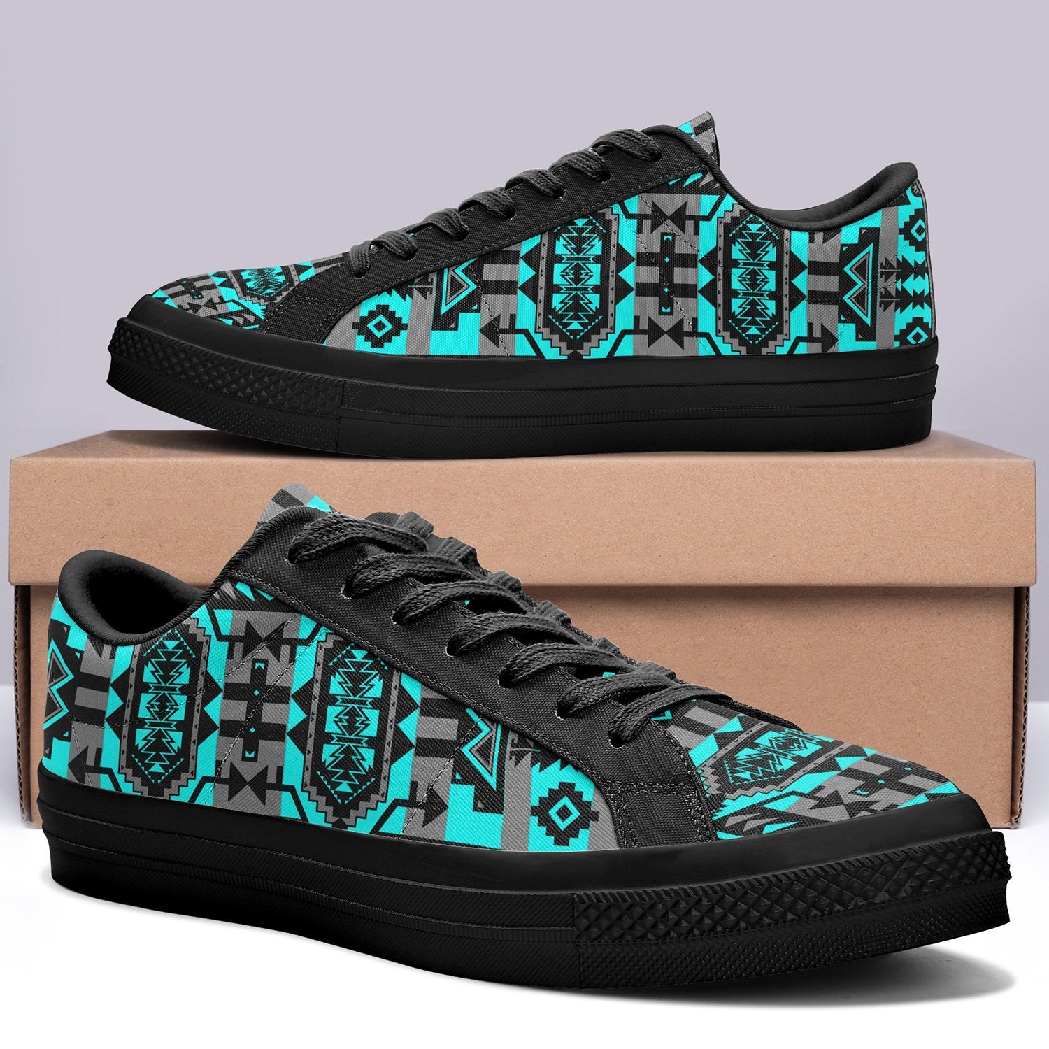 Chiefs Mountain Sky Aapisi Low Top Canvas Shoes Black Sole 49 Dzine