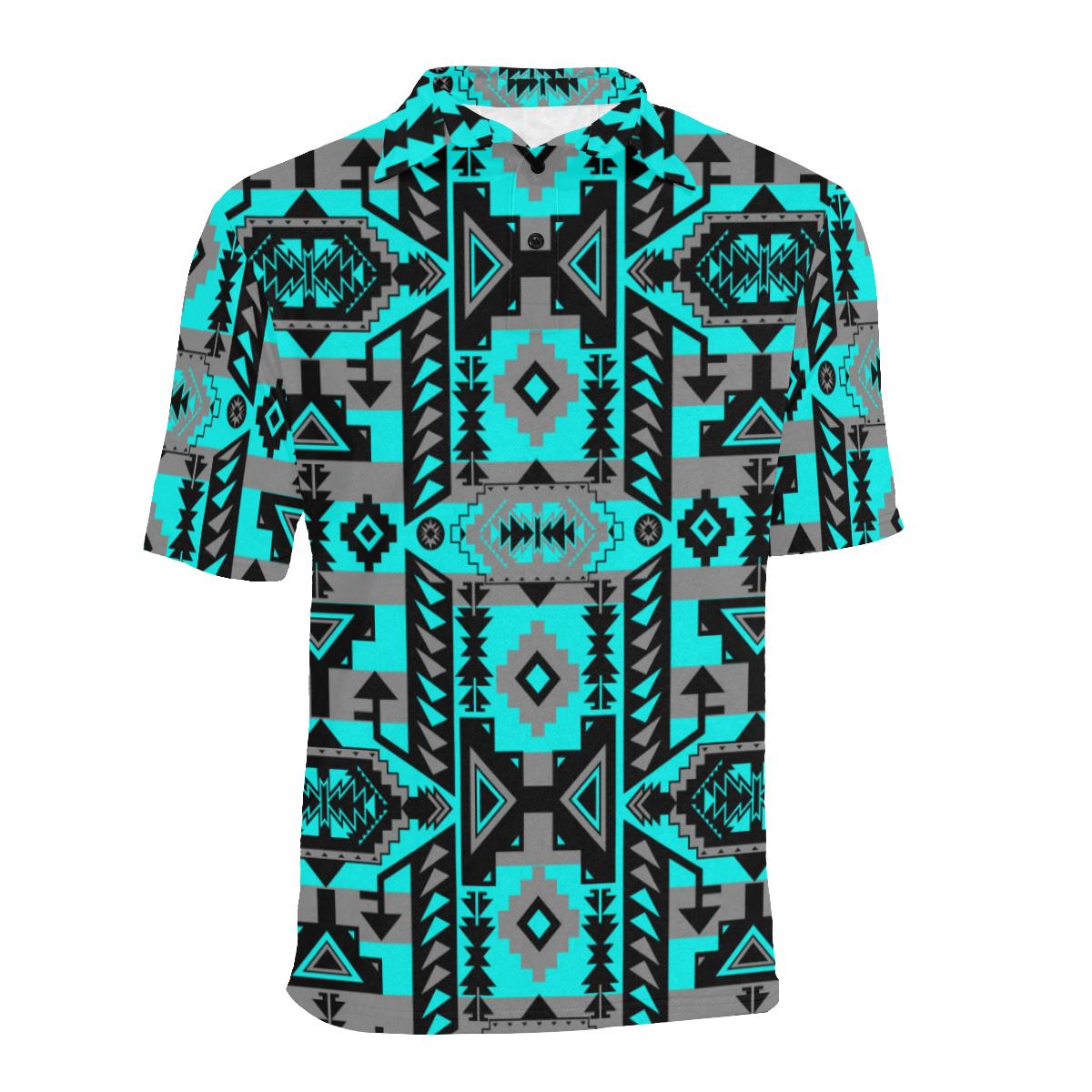 Chiefs Mountain Sky Men's All Over Print Polo Shirt (Model T55) Men's Polo Shirt (Model T55) e-joyer