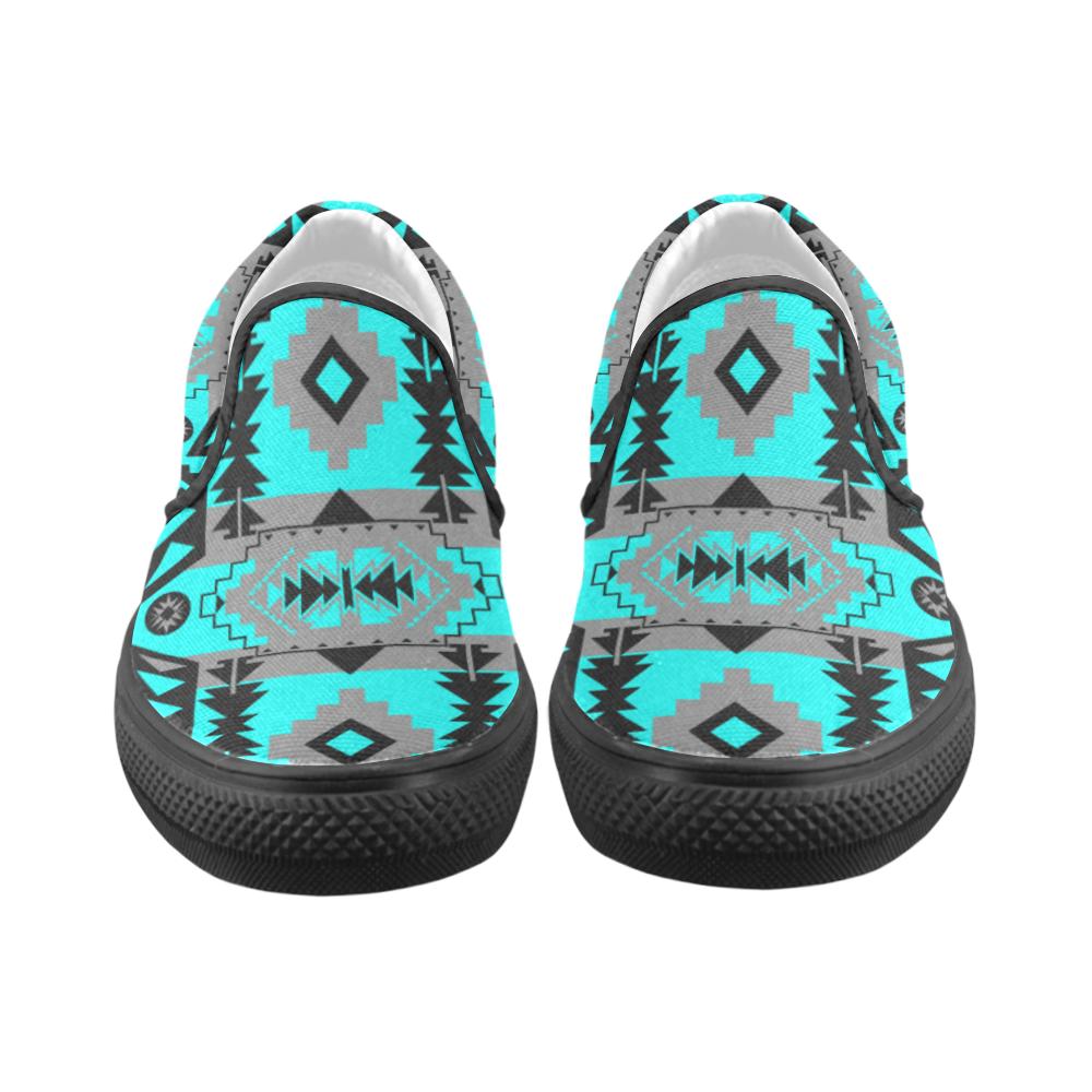 Chiefs Mountain Sky Men's Unusual Slip-on Canvas Shoes (Model 019) Men's Unusual Slip-on Canvas Shoes (019) e-joyer