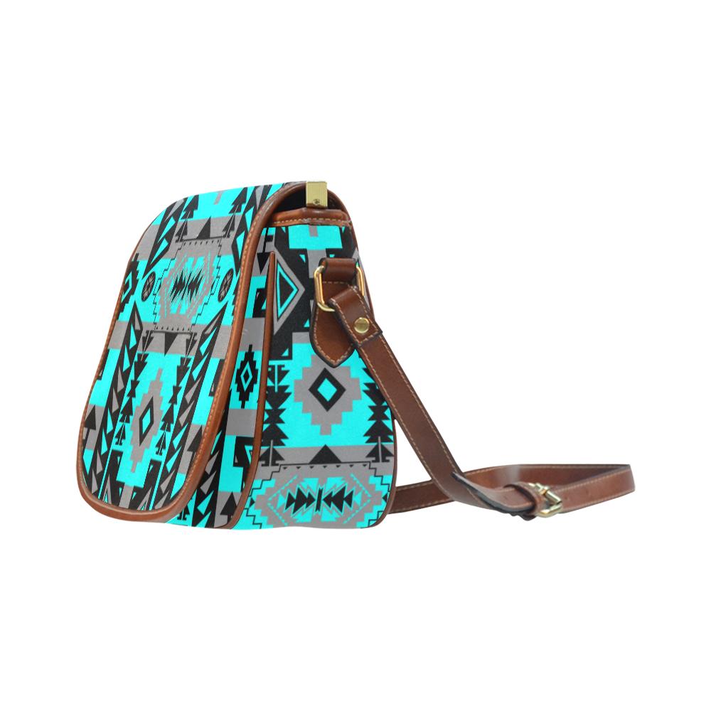 Chiefs Mountain Sky Saddle Bag/Small (Model 1649) Full Customization Saddle Bag/Small (Full Customization) e-joyer