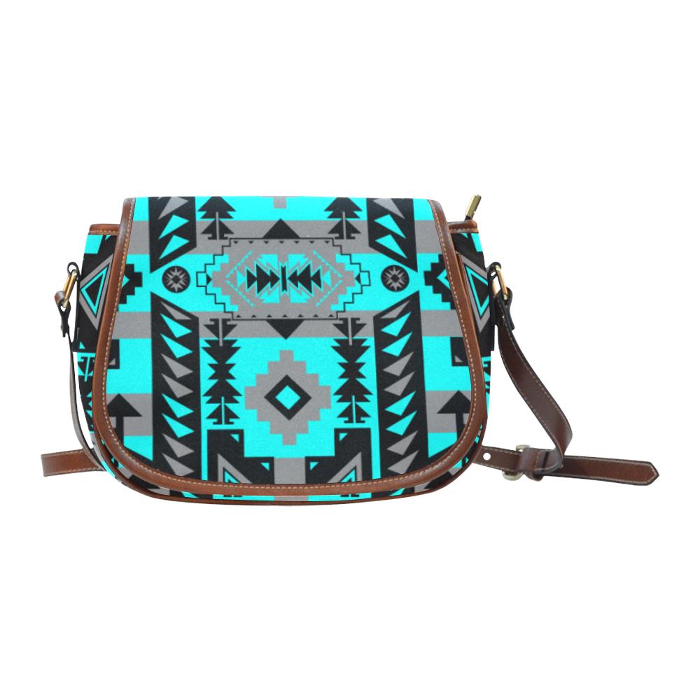 Chiefs Mountain Sky Saddle Bag/Small (Model 1649) Full Customization Saddle Bag/Small (Full Customization) e-joyer