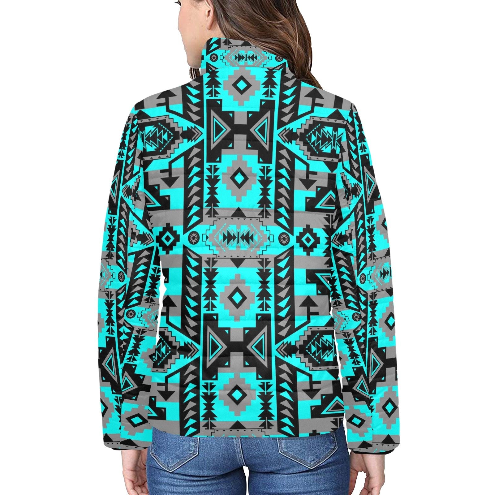 Chiefs Mountain Sky Women's Stand Collar Padded Jacket (Model H41) jacket e-joyer