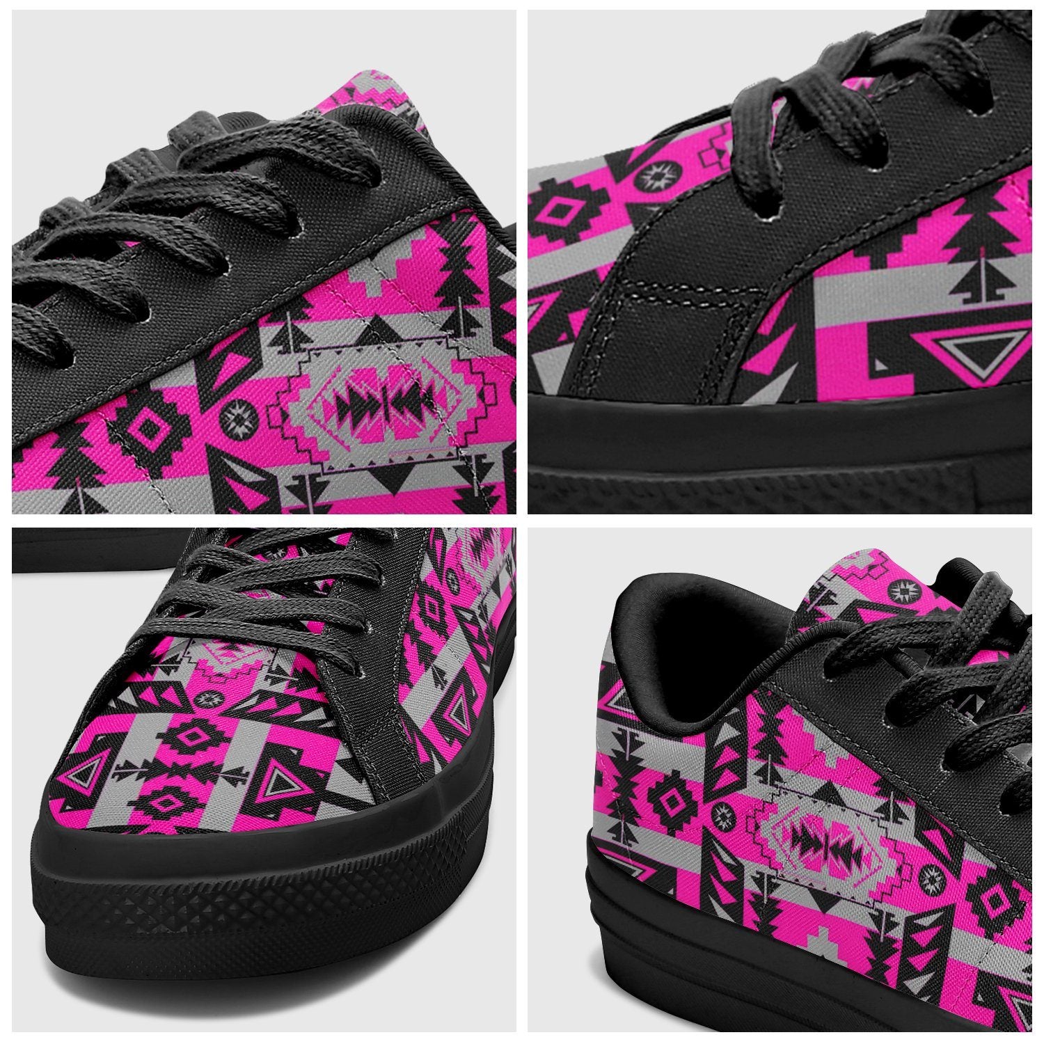 Chiefs Mountain Stunning Sunset Aapisi Low Top Canvas Shoes Black Sole 49 Dzine