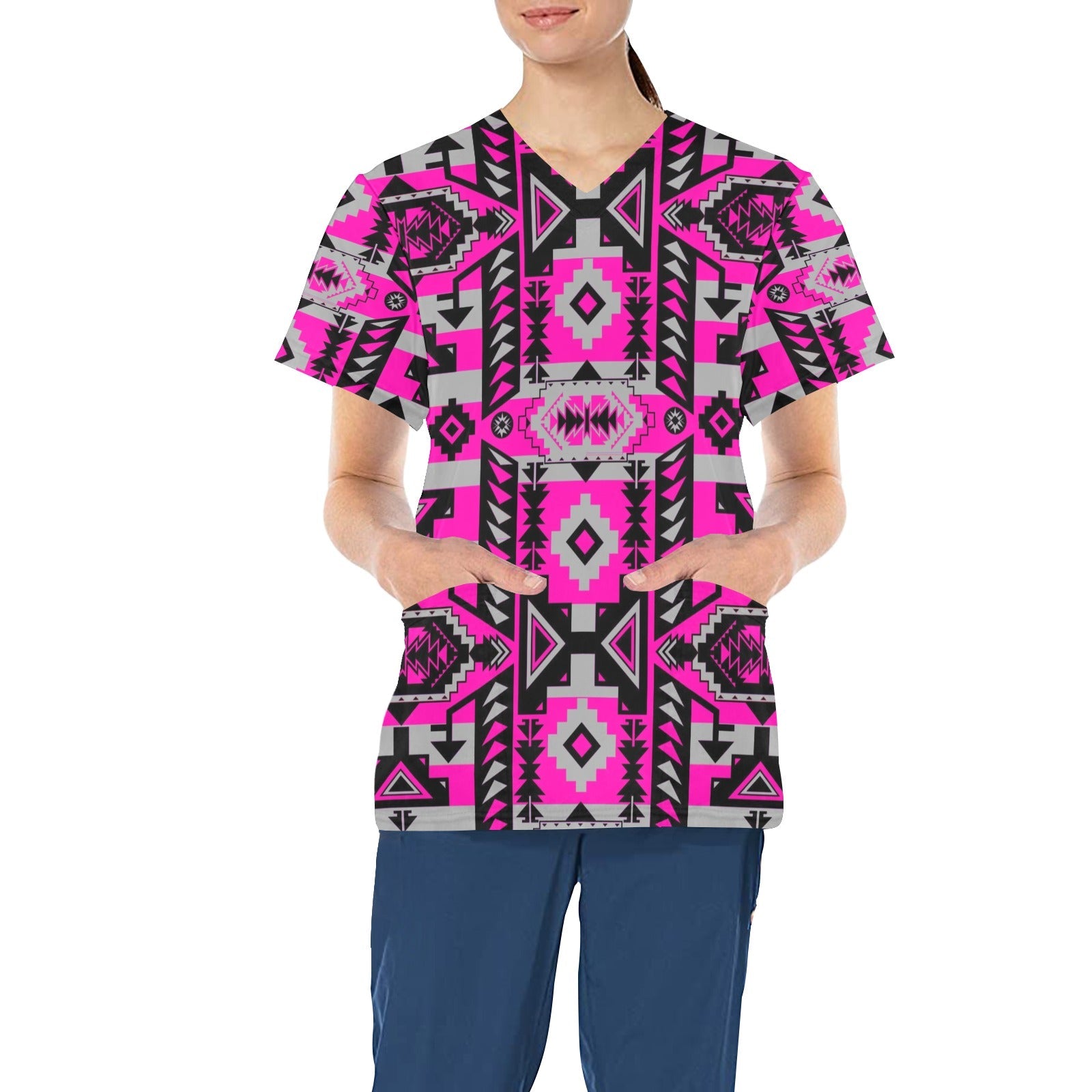 Chiefs Mountain Stunning Sunset All Over Print Scrub Top Scrub Top e-joyer 