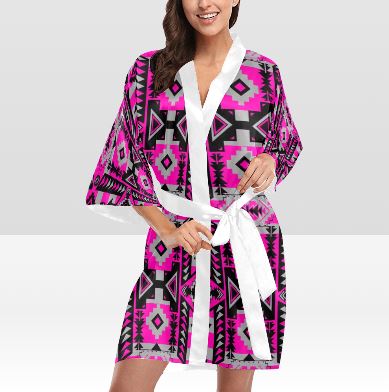 Chiefs Mountain Stunning Sunset Kimono Robe Artsadd