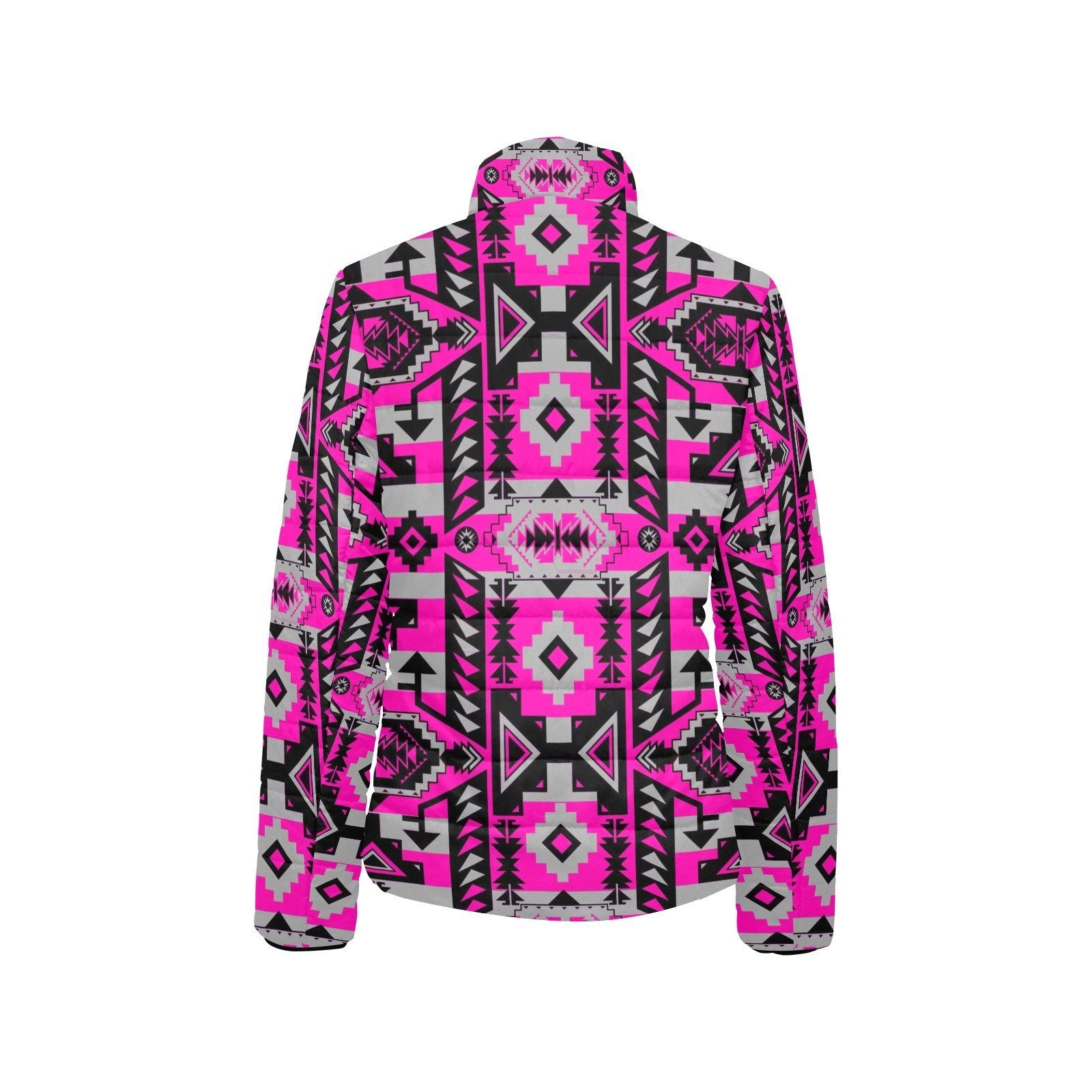 Chiefs Mountain Stunning Sunset Women's Stand Collar Padded Jacket (Model H41) jacket e-joyer