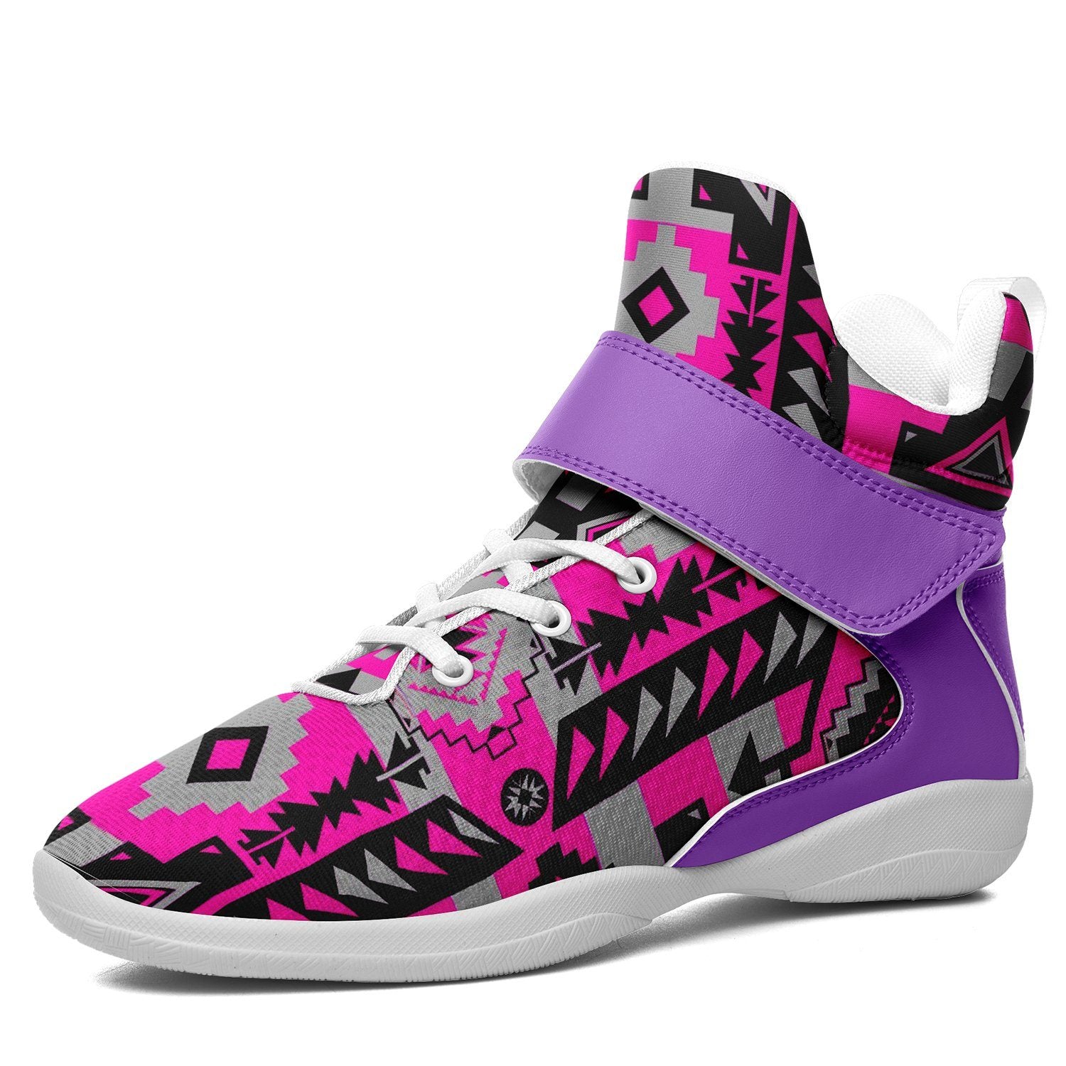 Chiefs Mountain Sunset Ipottaa Basketball / Sport High Top Shoes 49 Dzine US Child 12.5 / EUR 30 White Sole with Lavender Strap 